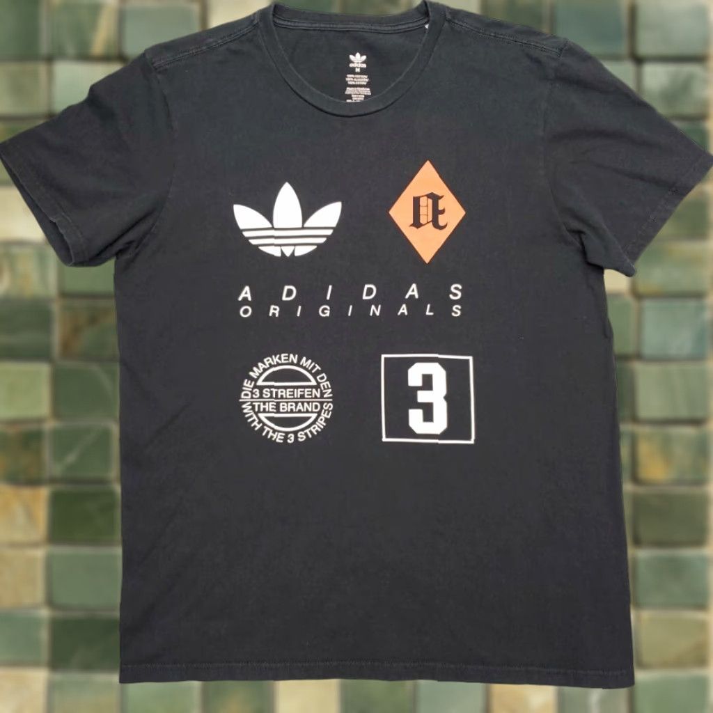 Adidas VINTAGE Adidas Shirt Mens Medium Black Trefoil Originals Short Sleeve Retro Classic TEE Size US M / EU 48-50 / 2 - 1 Thumbnail