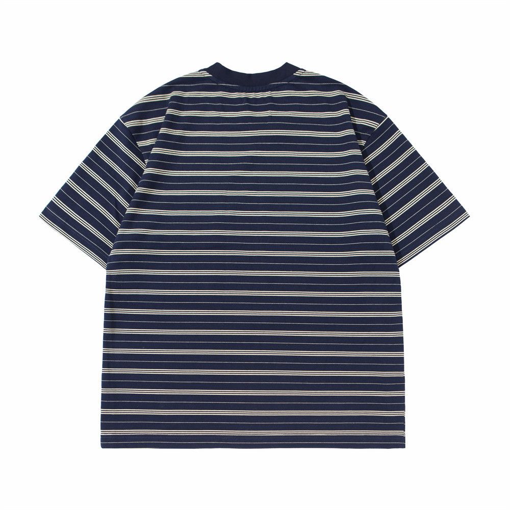 Japanese Brand Men's American-Style Loose-Fit Striped Short-Sleeve T-Shirt Size US M / EU 48-50 / 2 - 2 Thumbnail