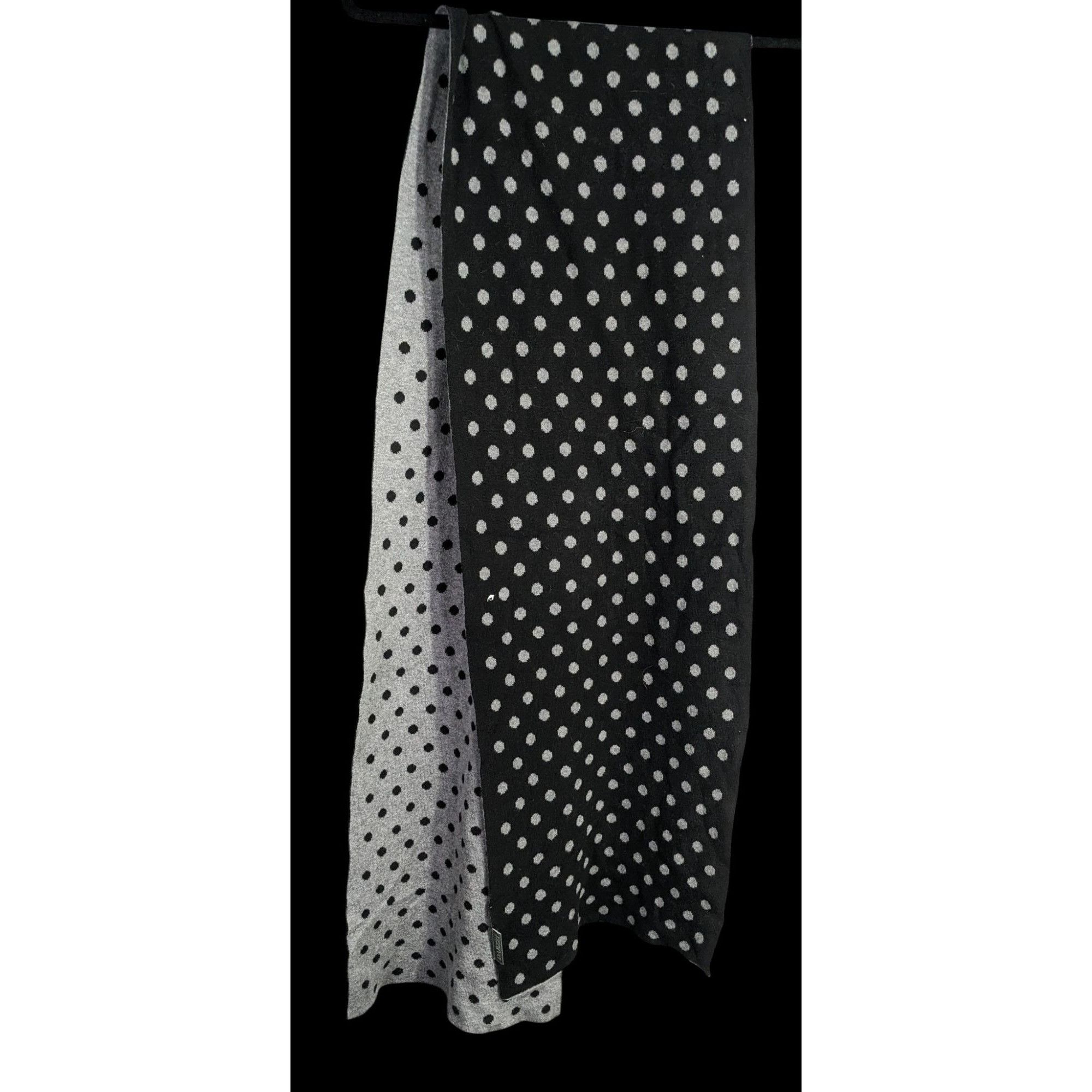 Other Darzzi Reversible Polka Dot Scarf 84"x15" Black & Gray Knit Size ONE SIZE - 2 Thumbnail