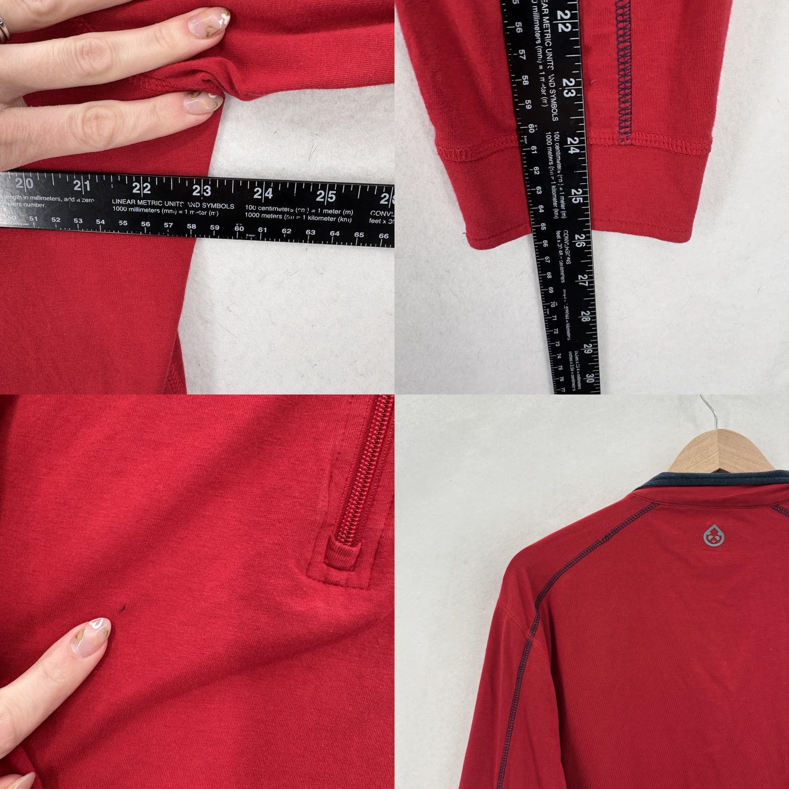 Vintage Tasc Performance Pullover Mens Large Red Bamboo Quarter Zip Mock Neck Stretch Shirt Size US L / EU 52-54 / 3 - 8 Thumbnail