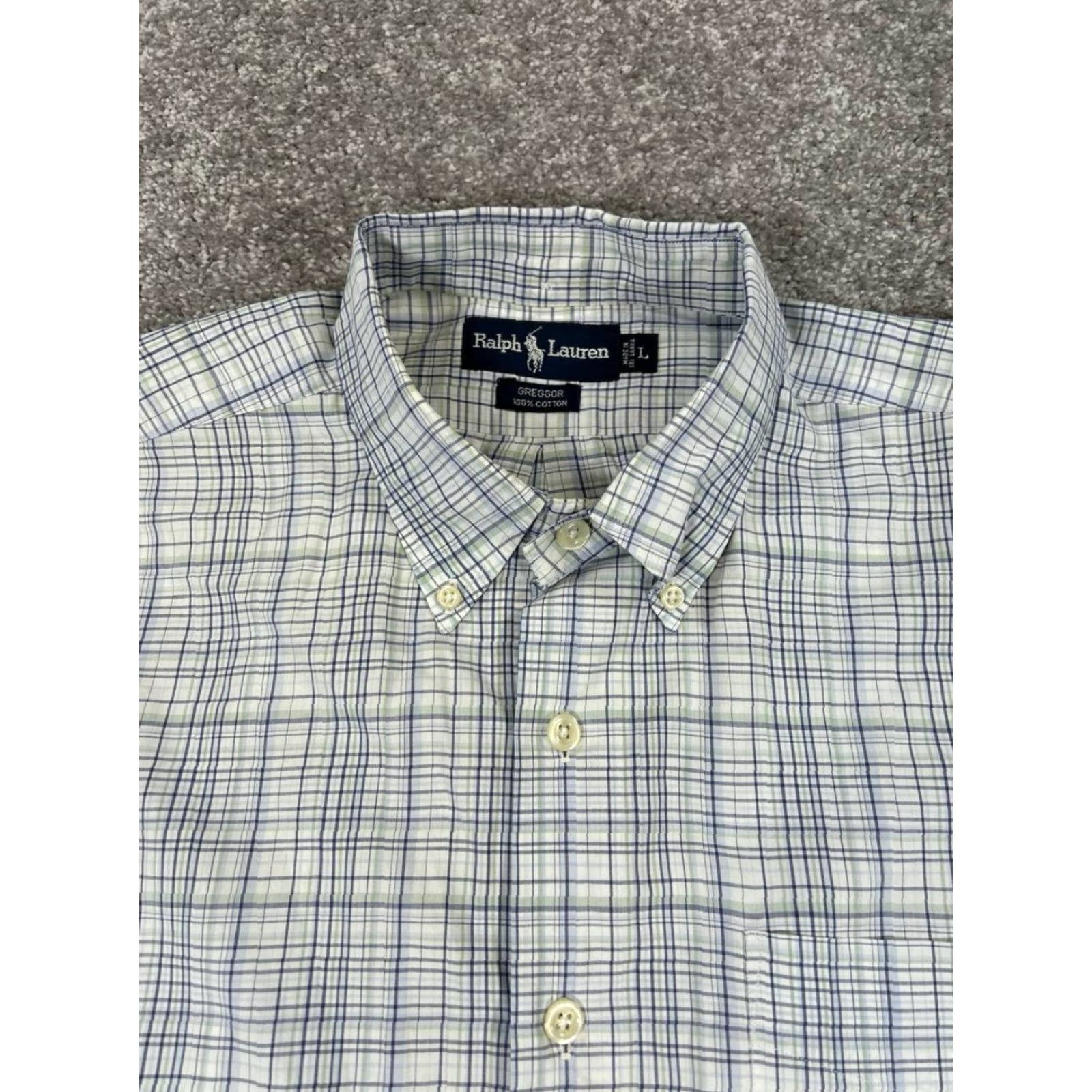 Ralph Lauren Ralph Lauren Shirt Mens Large White Blue Green Cotton Button Up Size US L / EU 52-54 / 3 - 2 Thumbnail