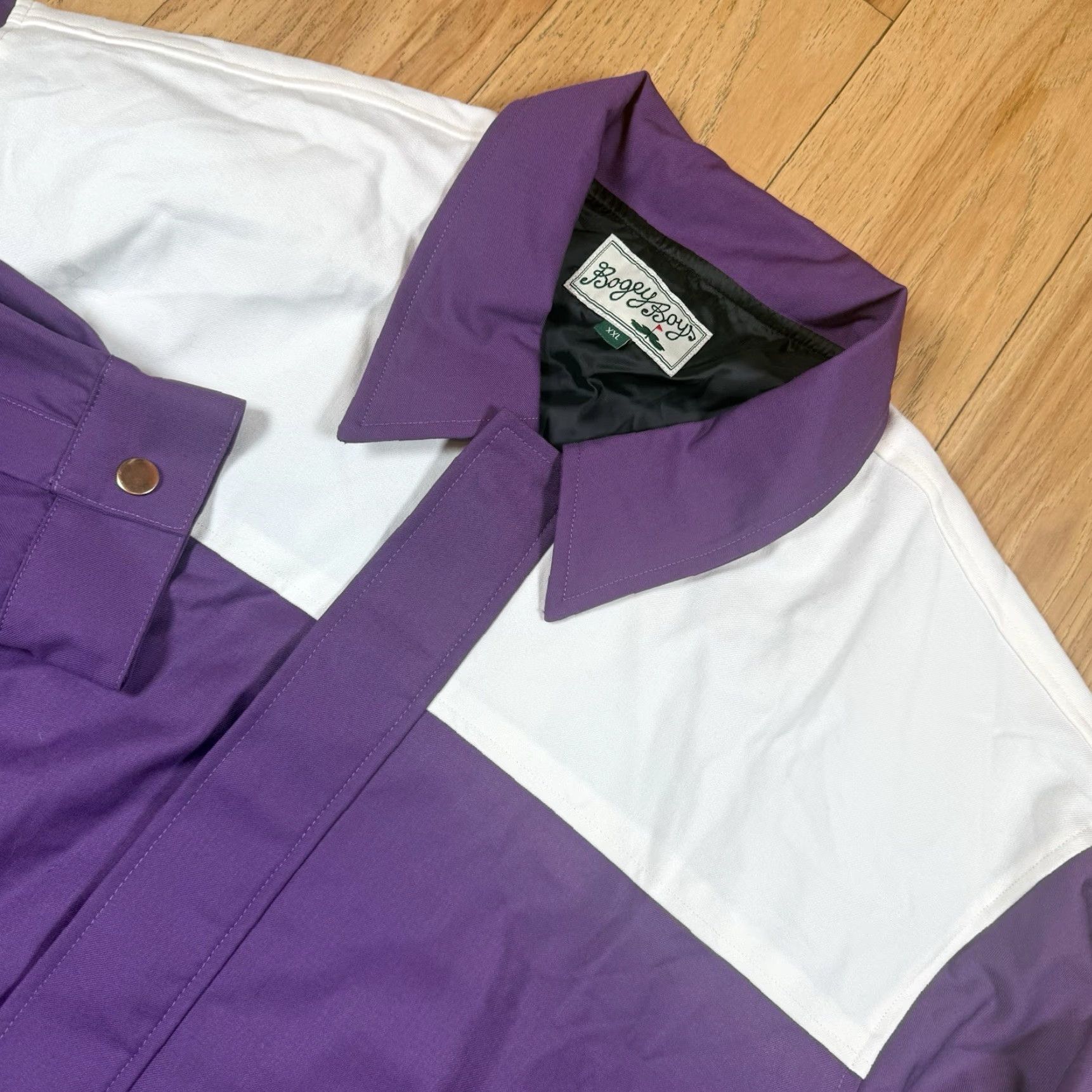 Vintage Bogey Boys Bomber Jacket Mens XXL Purple White Full Zip Jacket Size US XXL / EU 58 / 5 - 4 Thumbnail