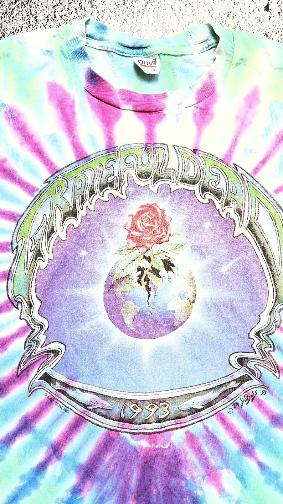 1993 Grateful Dead summer season M.Dubois anvil tee