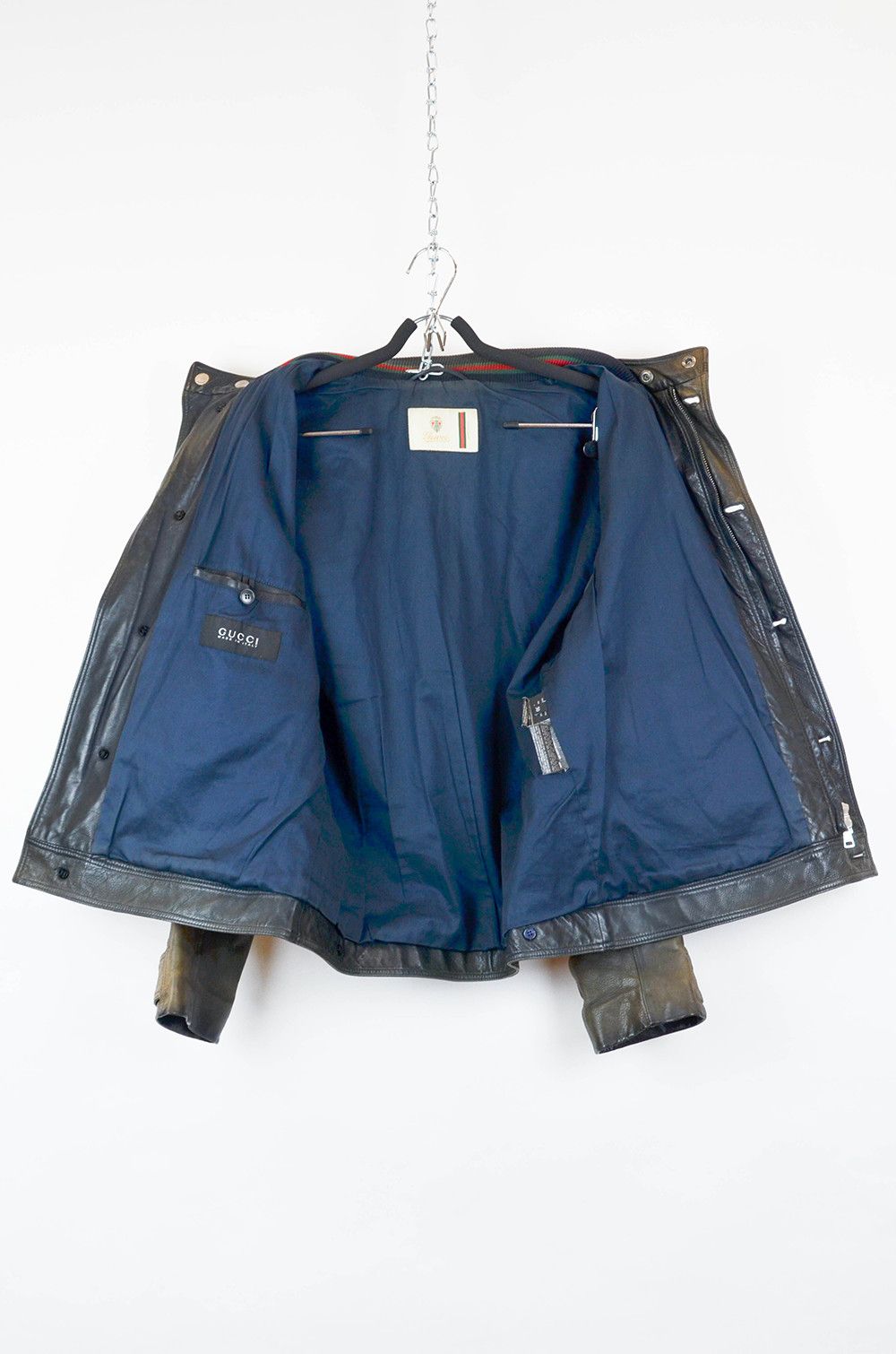 Gucci Gucci Vintage Distressed Leather Field Jacket – Size 50 Size US M / EU 48-50 / 2 - 3 Thumbnail