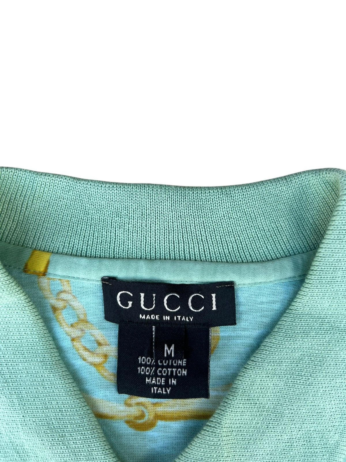 Gucci 00s GUCCI Tom Ford Made in Italy Gold Chain Link Polo Shirt Size US M / EU 48-50 / 2 - 6 Thumbnail