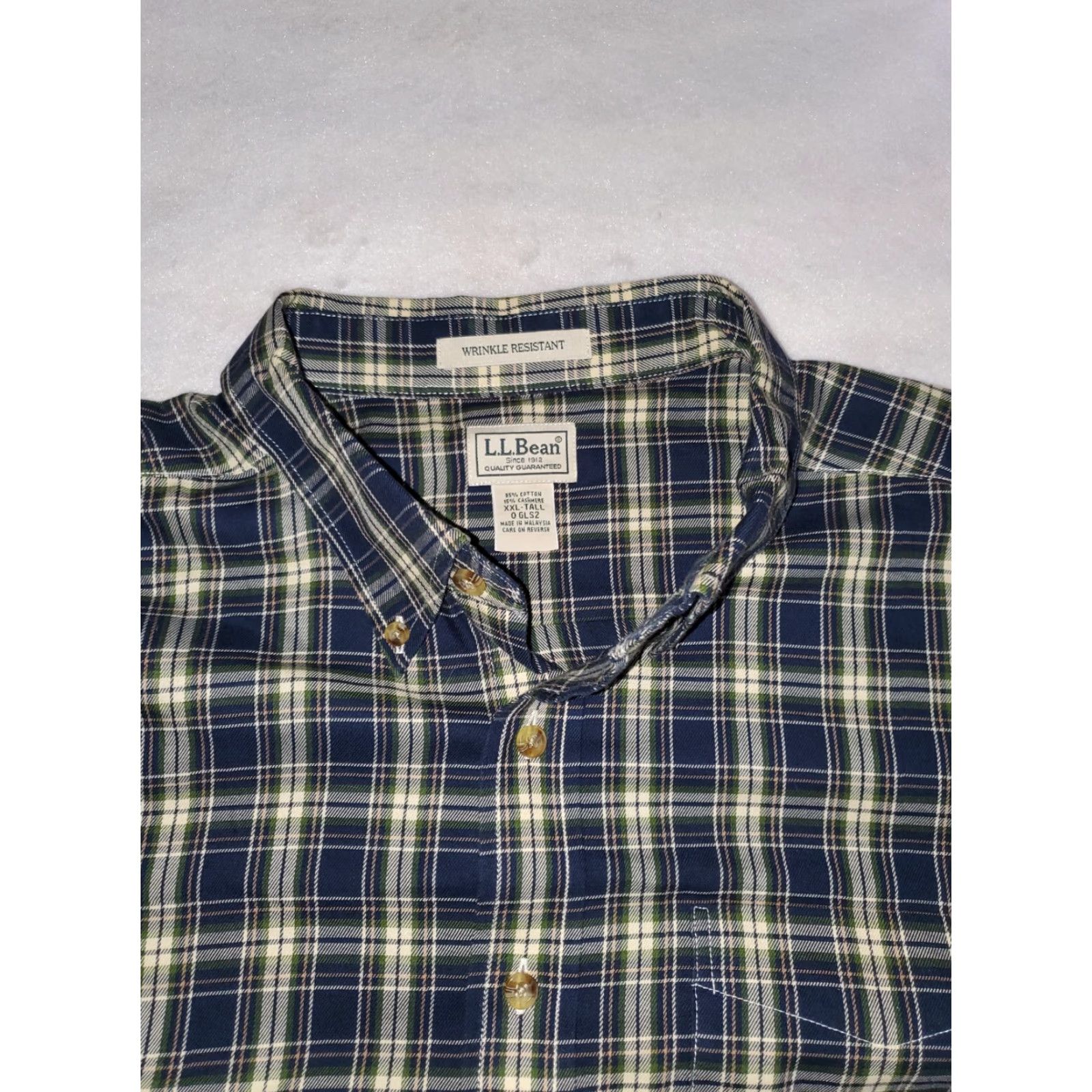 Vintage LL Bean Flannel Shirt Mens 2XL Tall Cotton Plaid 1 Pocket Long Sleeve Shirt Size US XXL / EU 58 / 5 - 2 Thumbnail