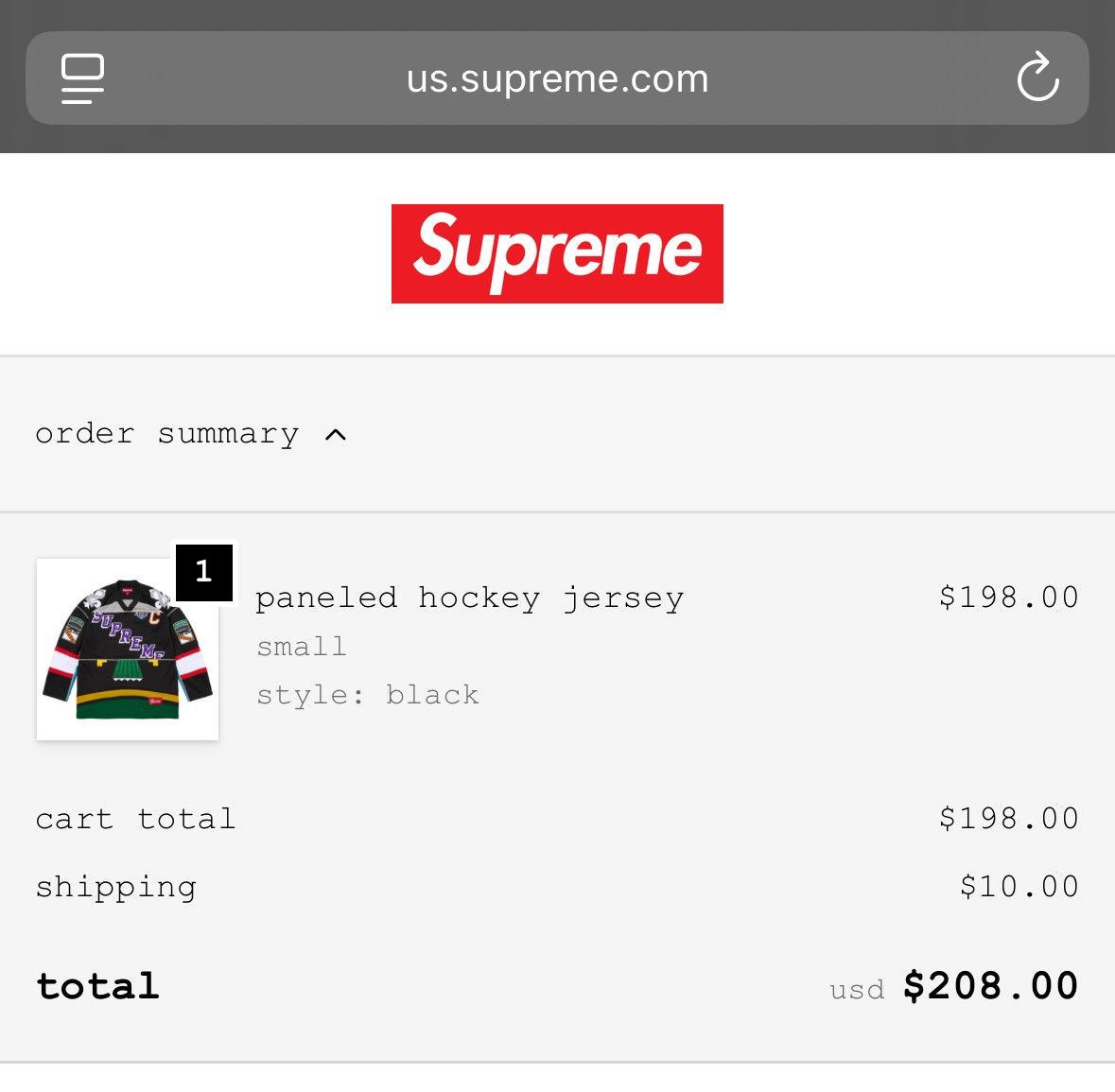 Supreme Supreme Paneled Hockey Jersey Black Size Small Size US S / EU 44-46 / 1 - 8 Thumbnail