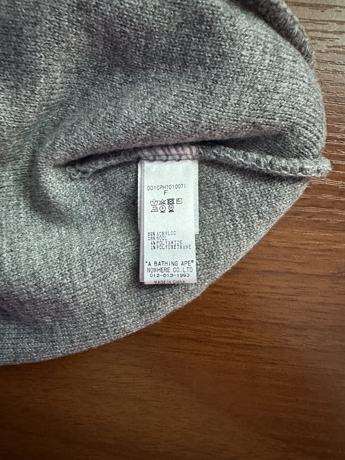 Bape Bape Beanie Grey Brand new Size ONE SIZE - 8 Thumbnail