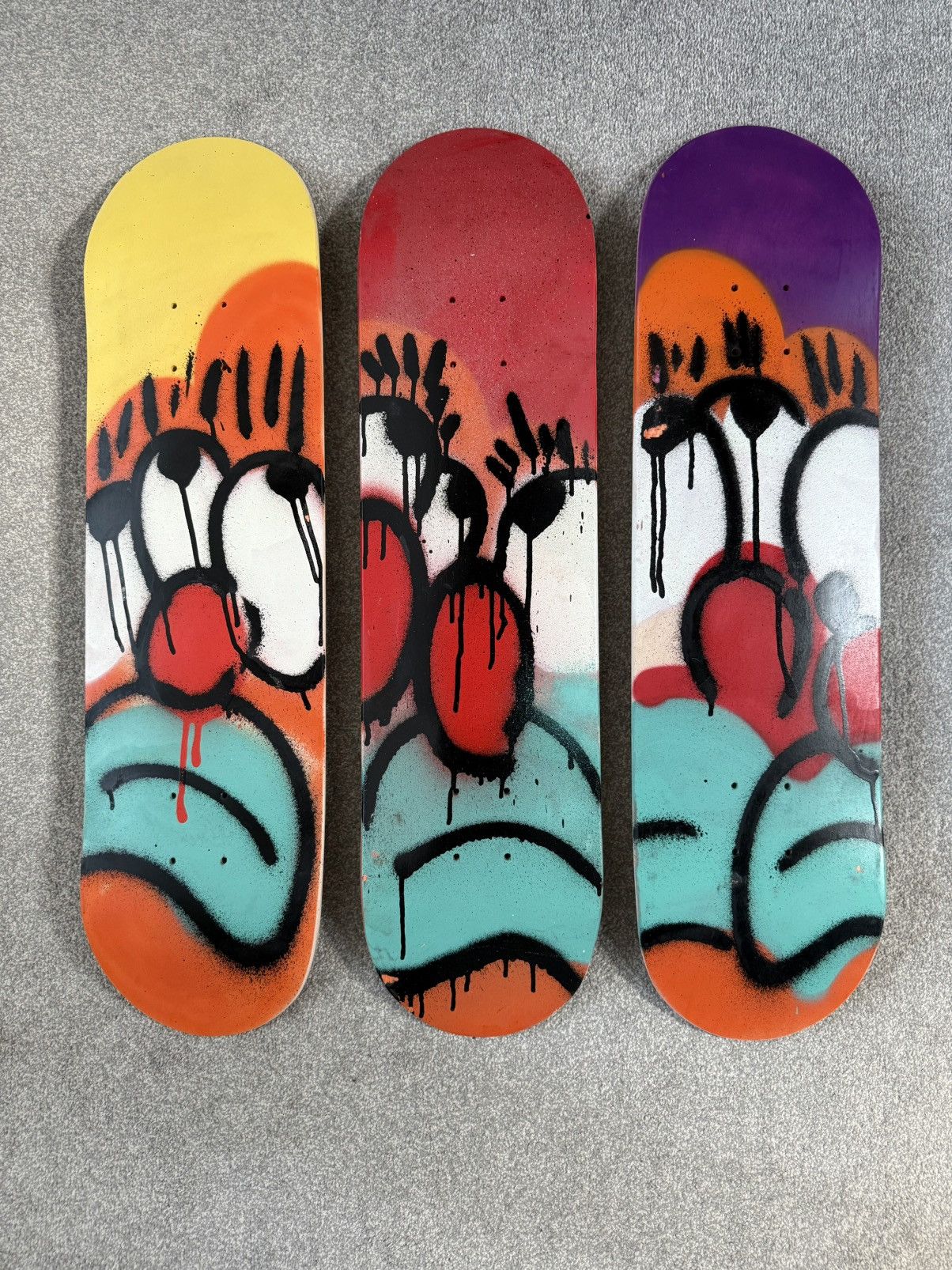 Other Slawn Skateboard Hand Sprayed Art Collection X3 Skate Decks Size 44 - 1 Thumbnail