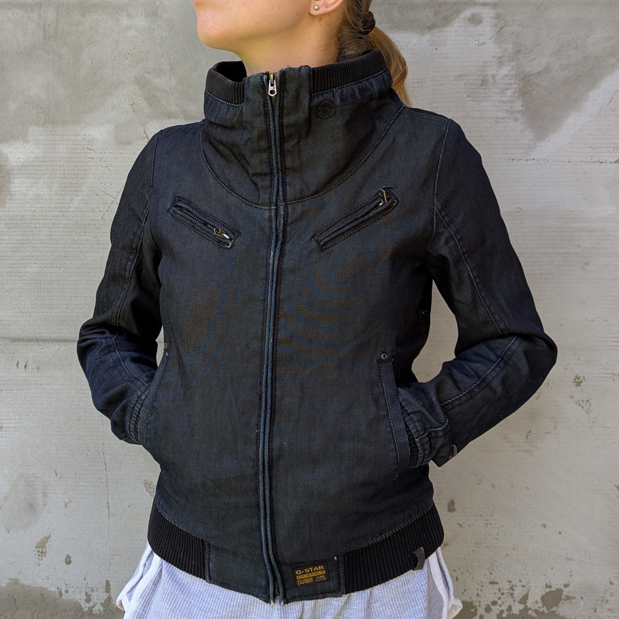 G-Star × Vintage G-Star RAW Dawn Denim Jacket Womens Dark Blue FullZip Jacket Size XS / US 0-2 / IT 36-38 - 2 Thumbnail