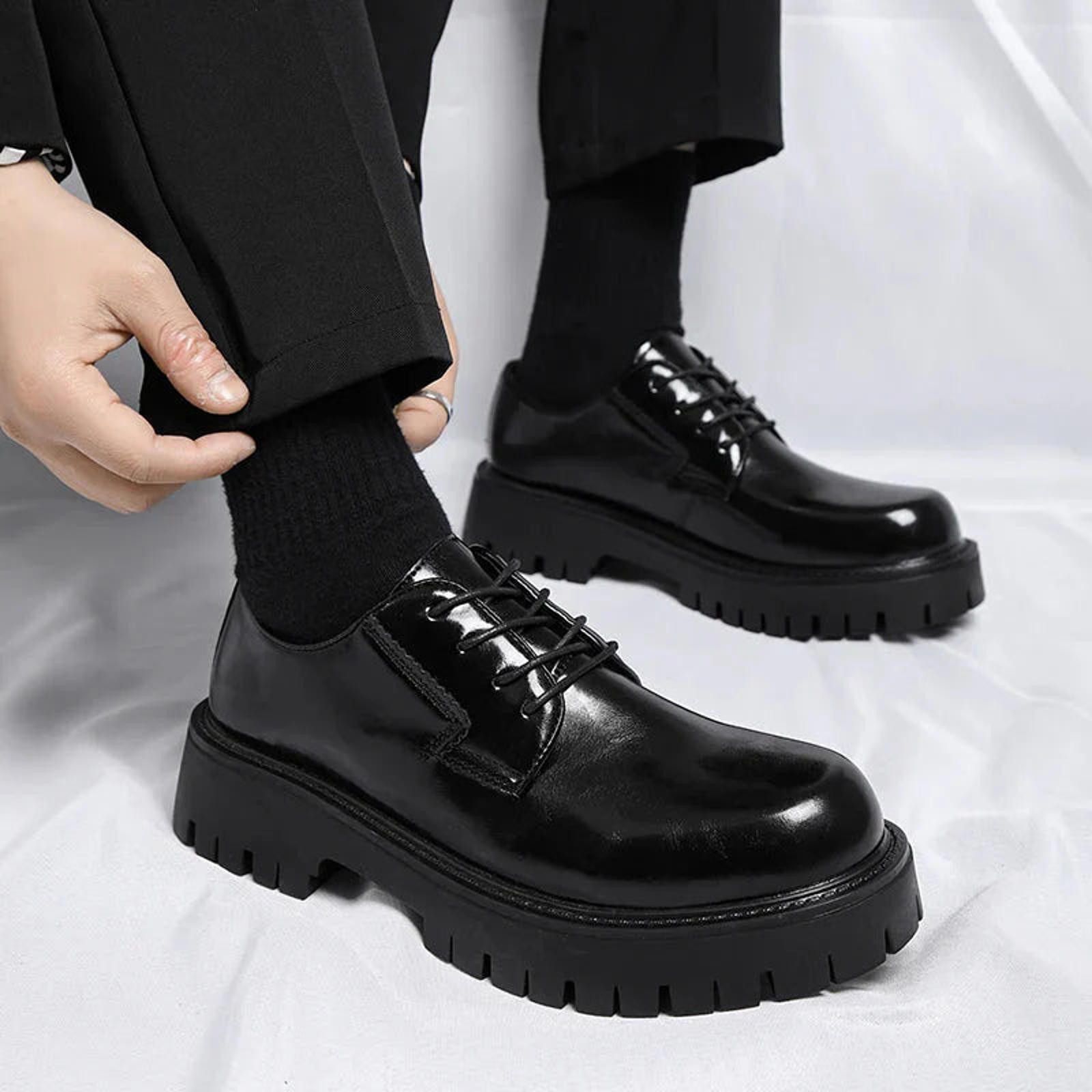 Leather Faux Leather Mapo Lace Up Chunky Shoes Size US 7 / EU 40 - 7 Thumbnail