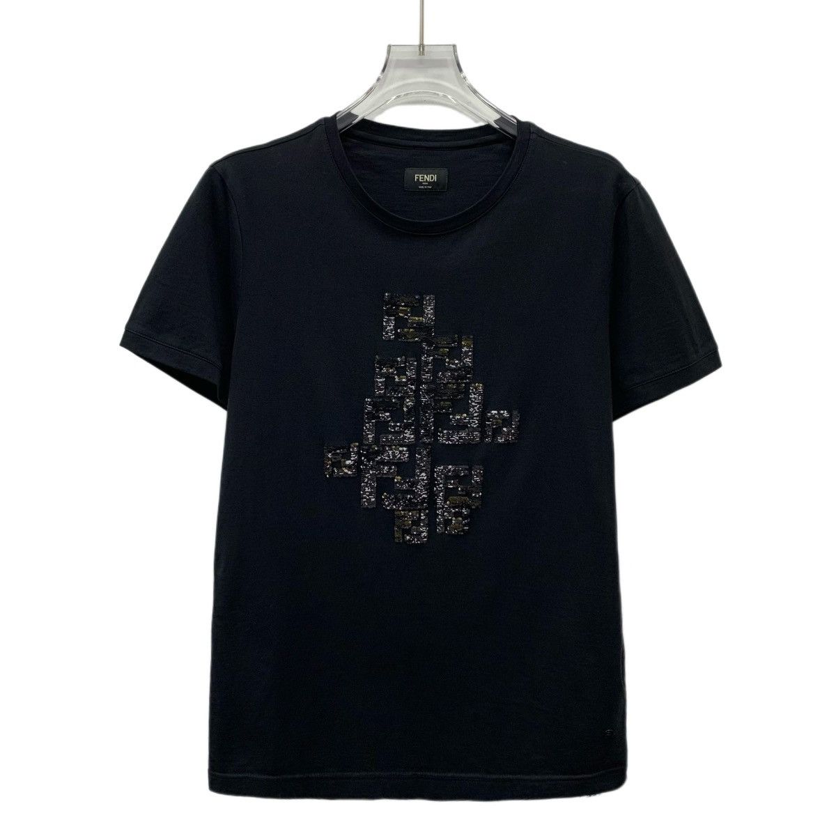 Fendi Fendi Black Classic Sequin Design Short Sleeve T-shirt K26WX Size XS / US 0-2 / IT 36-38 - 1 Thumbnail