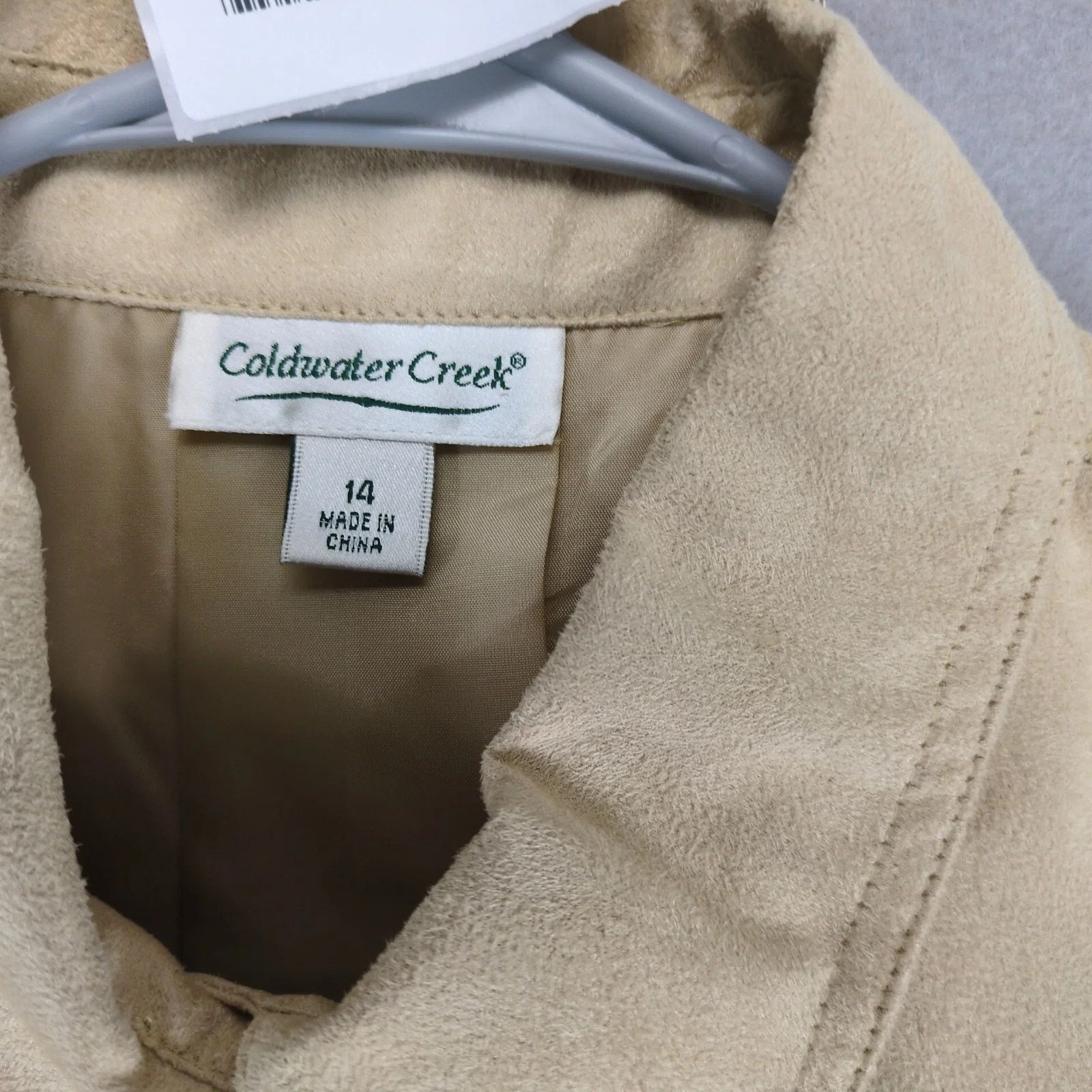 Coldwater Creek Coldwater Creek Beige Faux Suede Jacket Womens 14 Microfiber Size XL / US 12-14 / IT 48-50 - 4 Thumbnail