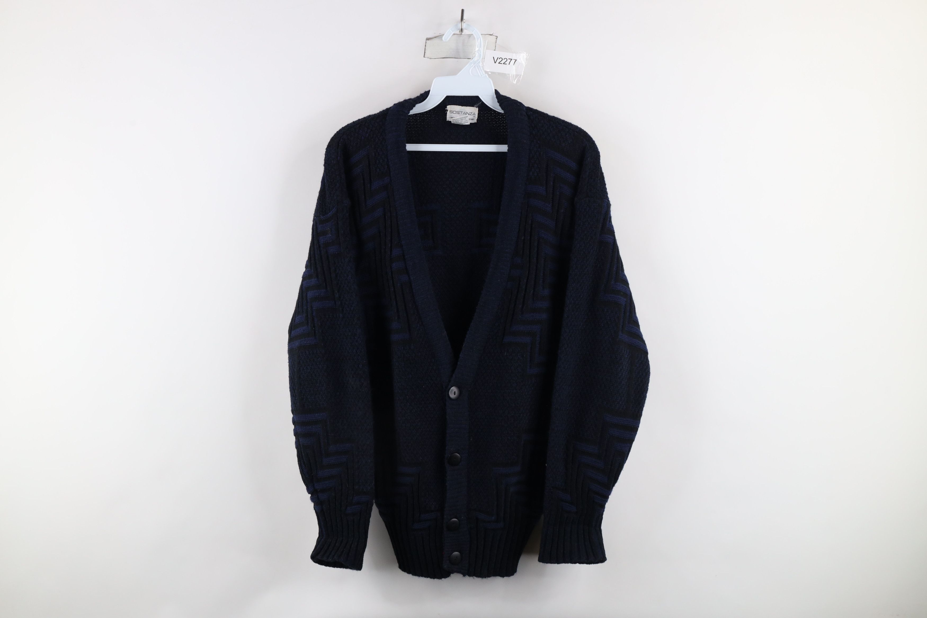 Vintage Vintage 90s Streetwear Chunky Knit Cardigan Sweater Size US M / EU 48-50 / 2 - 1 Thumbnail