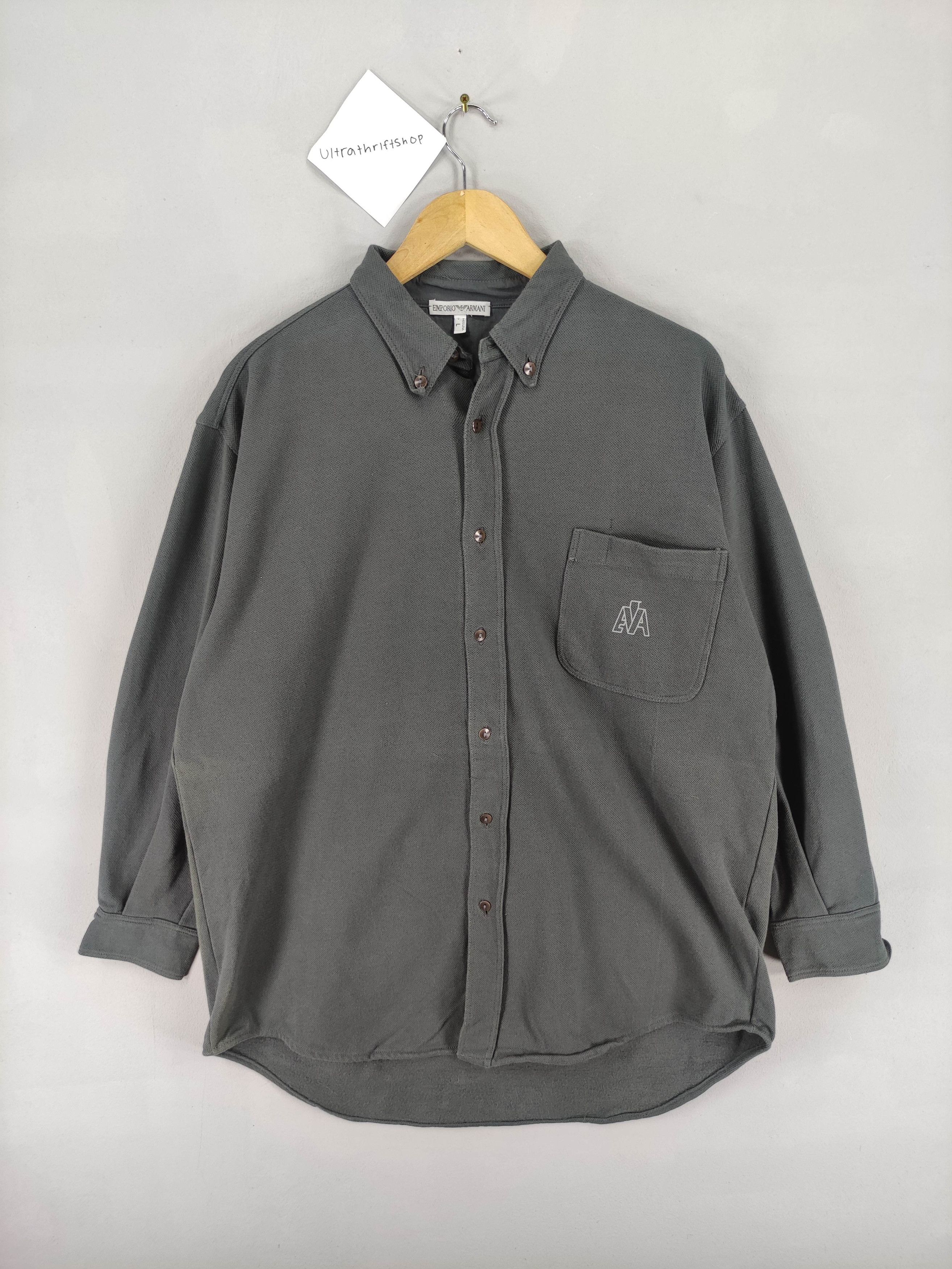 Emporio Armani Vintage Emporia Armani Shirt Button Up Long Sleeve Size US L / EU 52-54 / 3 - 1 Thumbnail