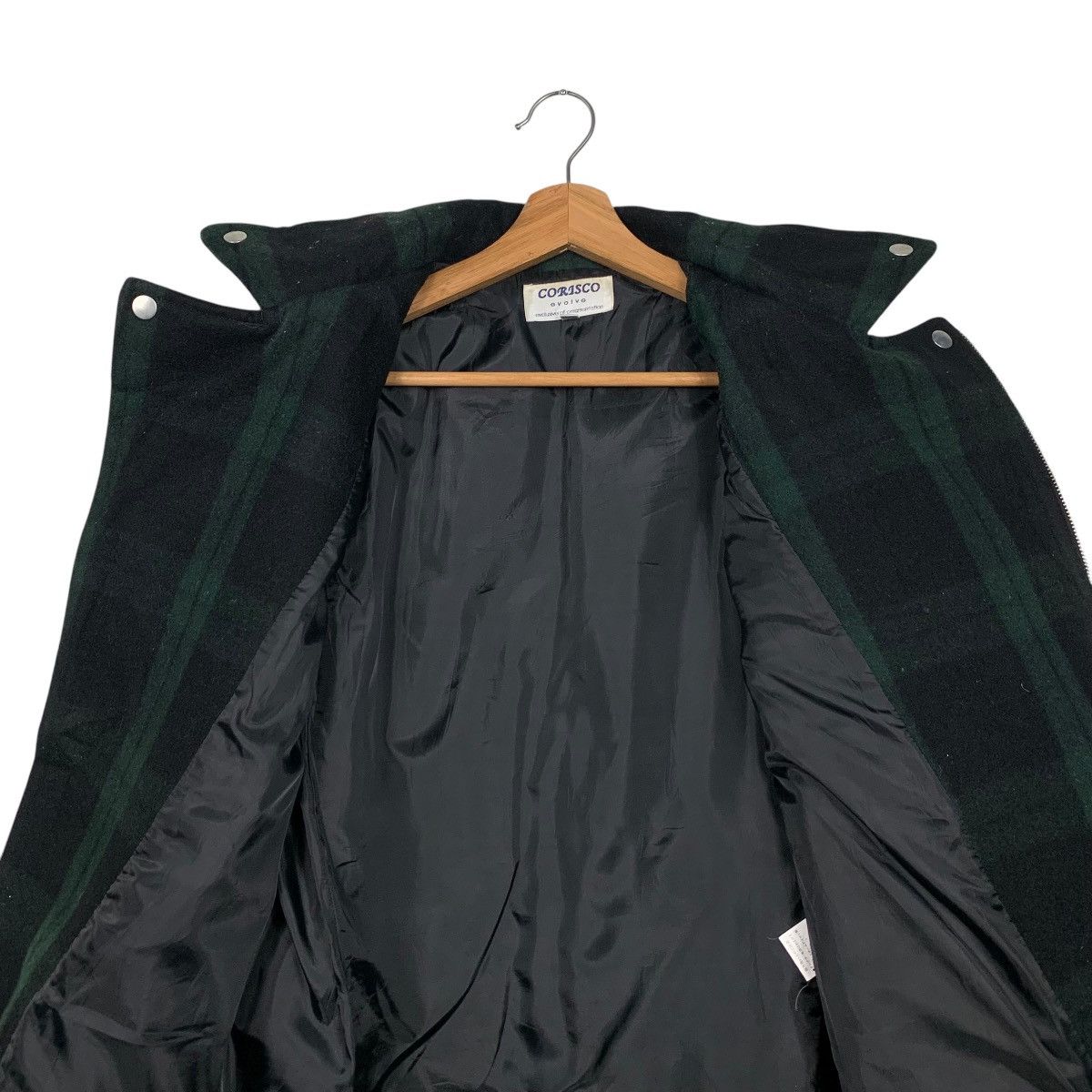 Japanese Brand CORISCO Green Tartan Double Collar Wool Jacket #1649-C73 Size US M / EU 48-50 / 2 - 12 Thumbnail