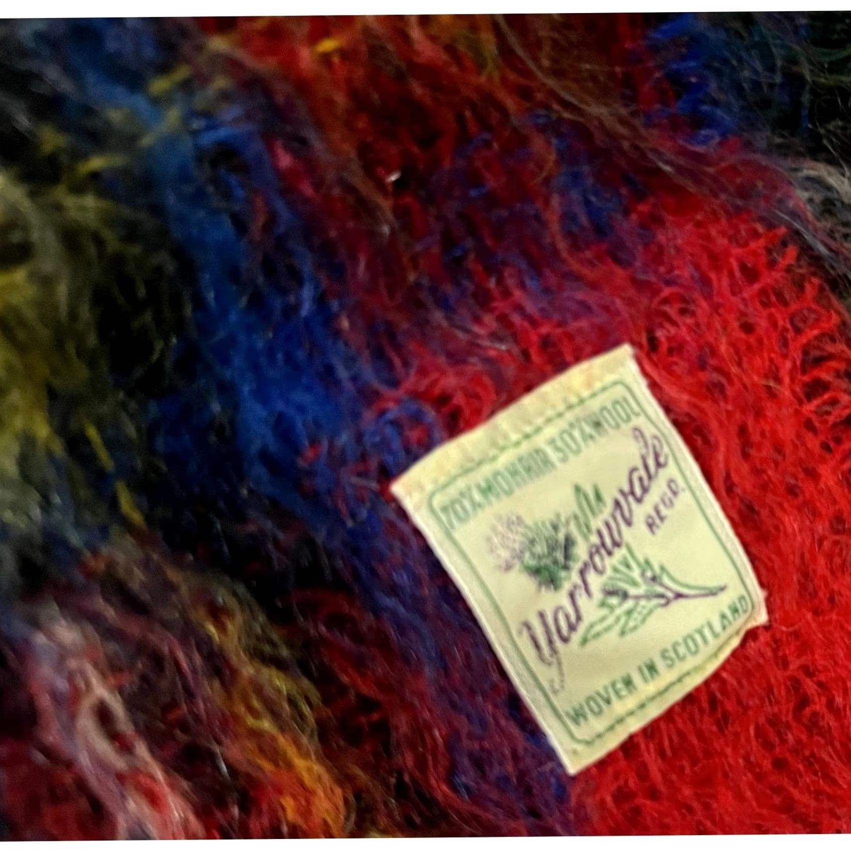 Vintage VINTAGE Yarrowvale Mohair Wool Scarf Woven in Scotland Red Green Plaid 48 X 10 In Mens Womens Size ONE SIZE - 6 Thumbnail