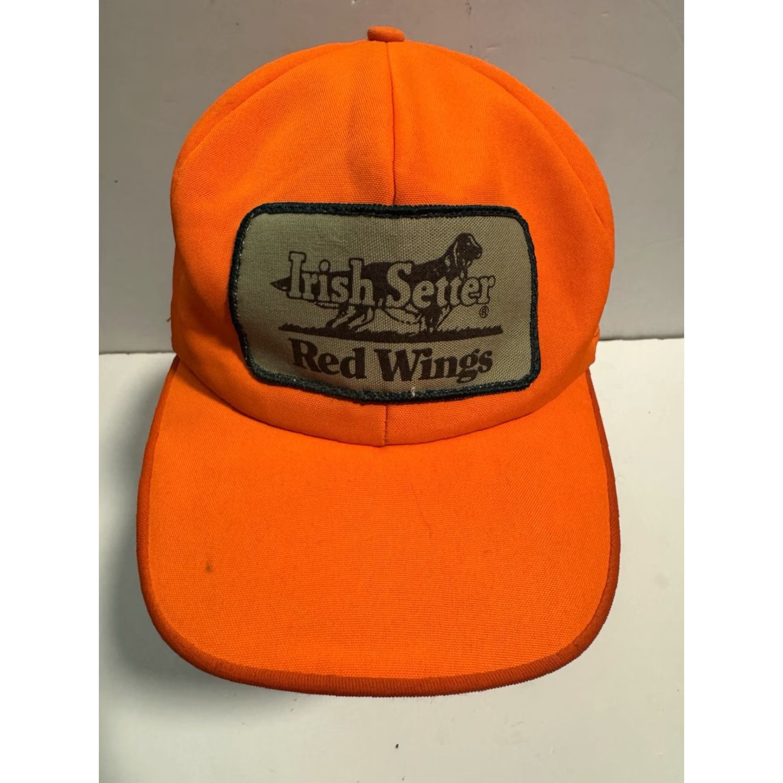 Vintage VINTAGE Red Wings Irish Setter Hat Cap Orange Large Ear Flaps Trucker Hat Hunting Patch Trap Mens L Orange Hunting Ear Flap Cap Size ONE SIZE - 5 Thumbnail