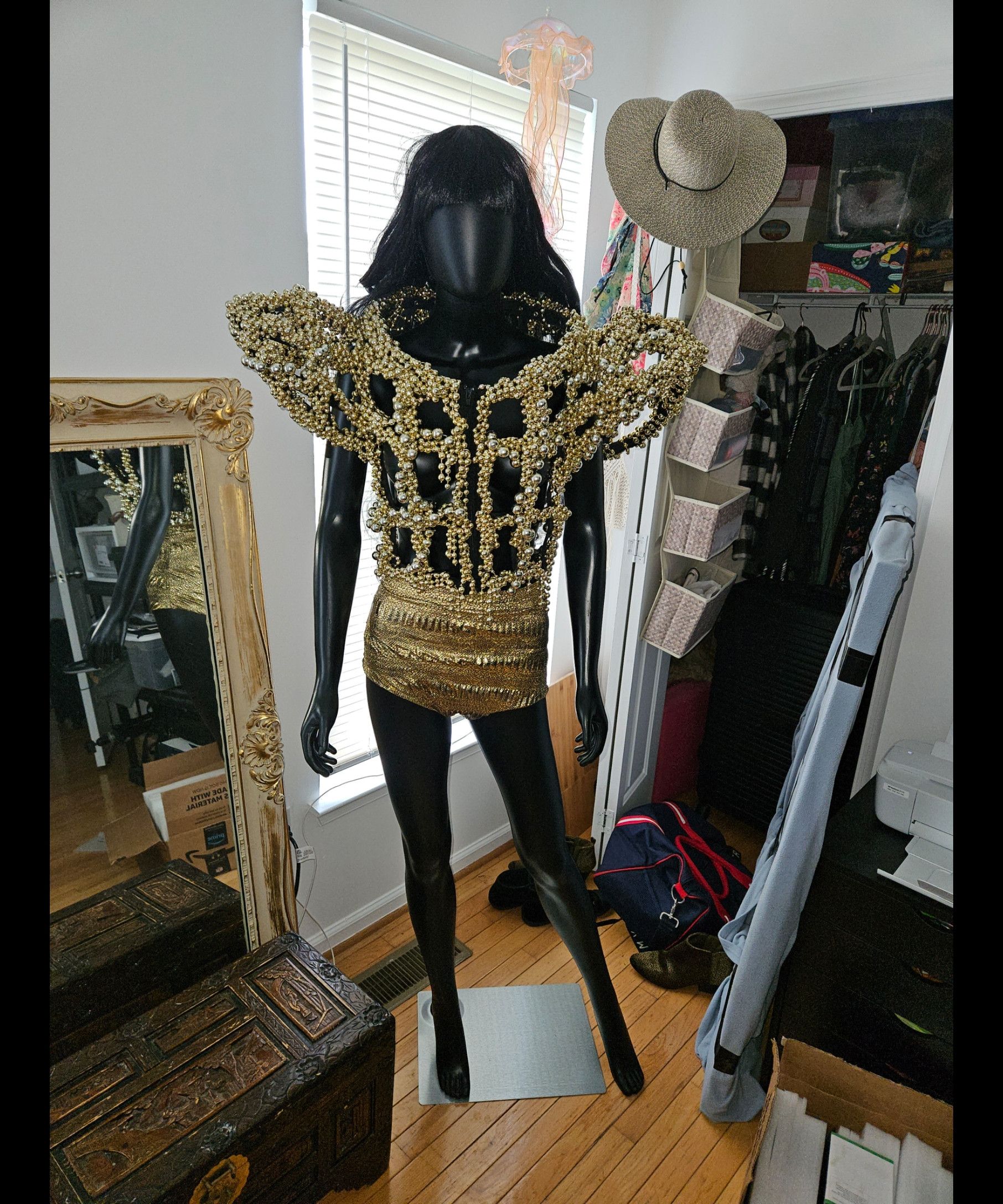 Other Lilly Singh “F Word” Editorial Gold Beaded Couture Art Piece Size ONE SIZE - 1 Thumbnail