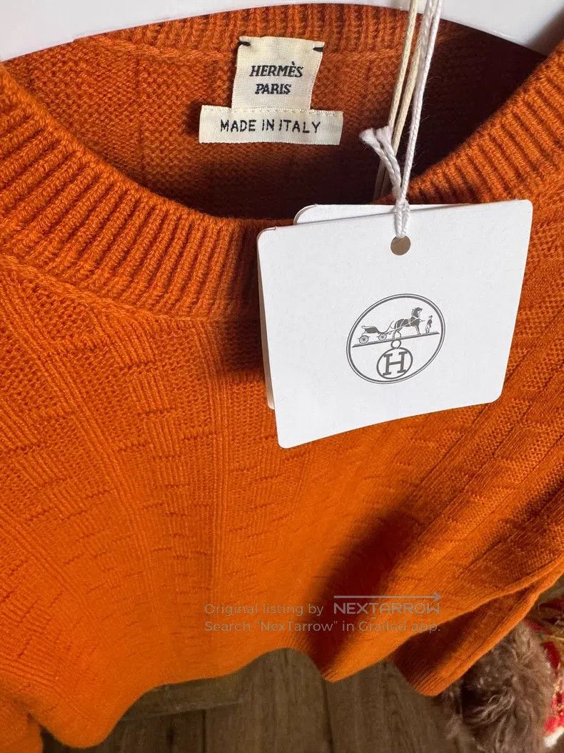 Hermes Hermes Classic Hermès orange knitted sweater Size XS / US 0-2 / IT 36-38 - 7 Thumbnail