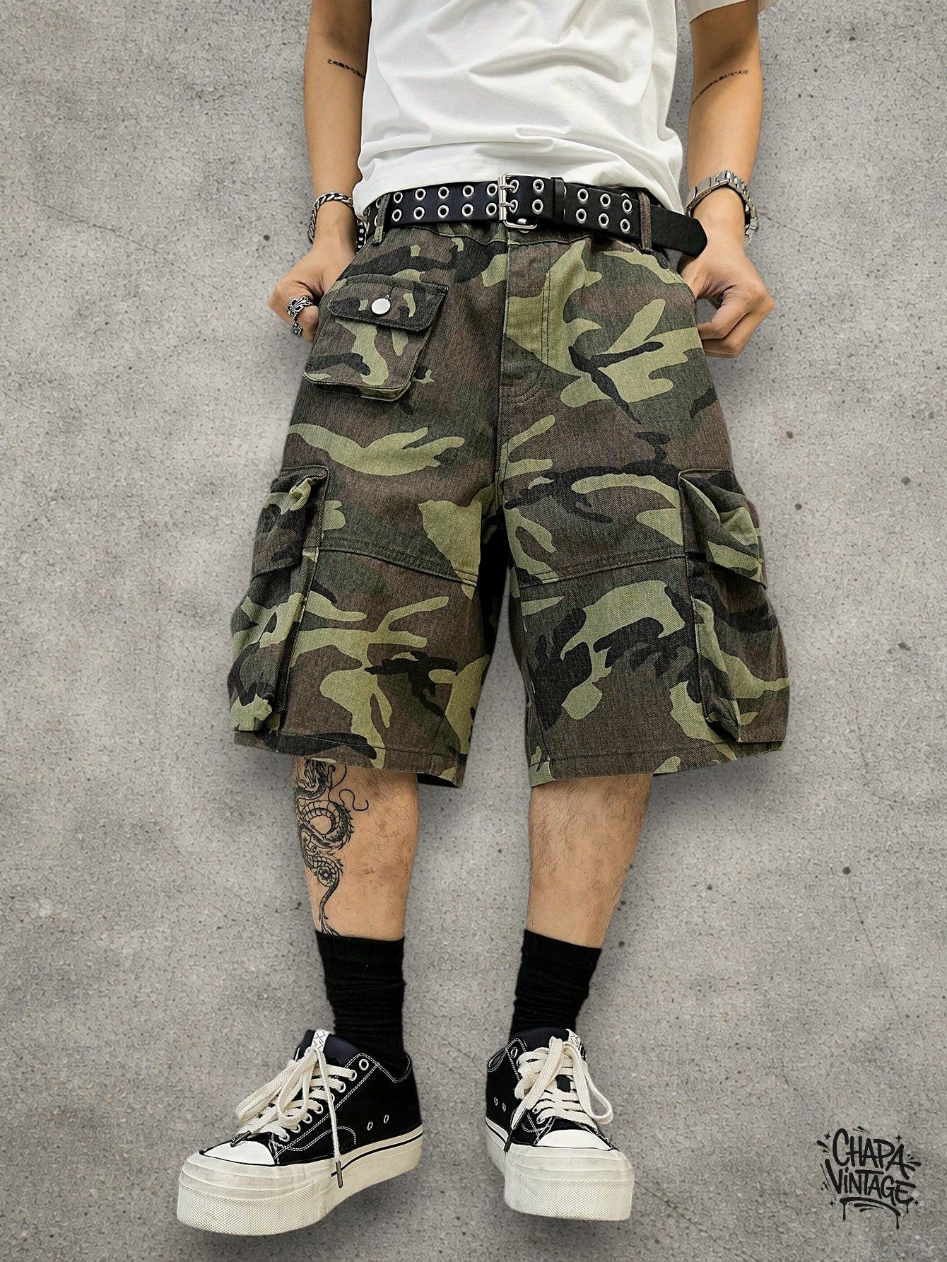 Japanese Brand Cargo camo wide shorts Size US 32 / EU 48 - 3 Thumbnail