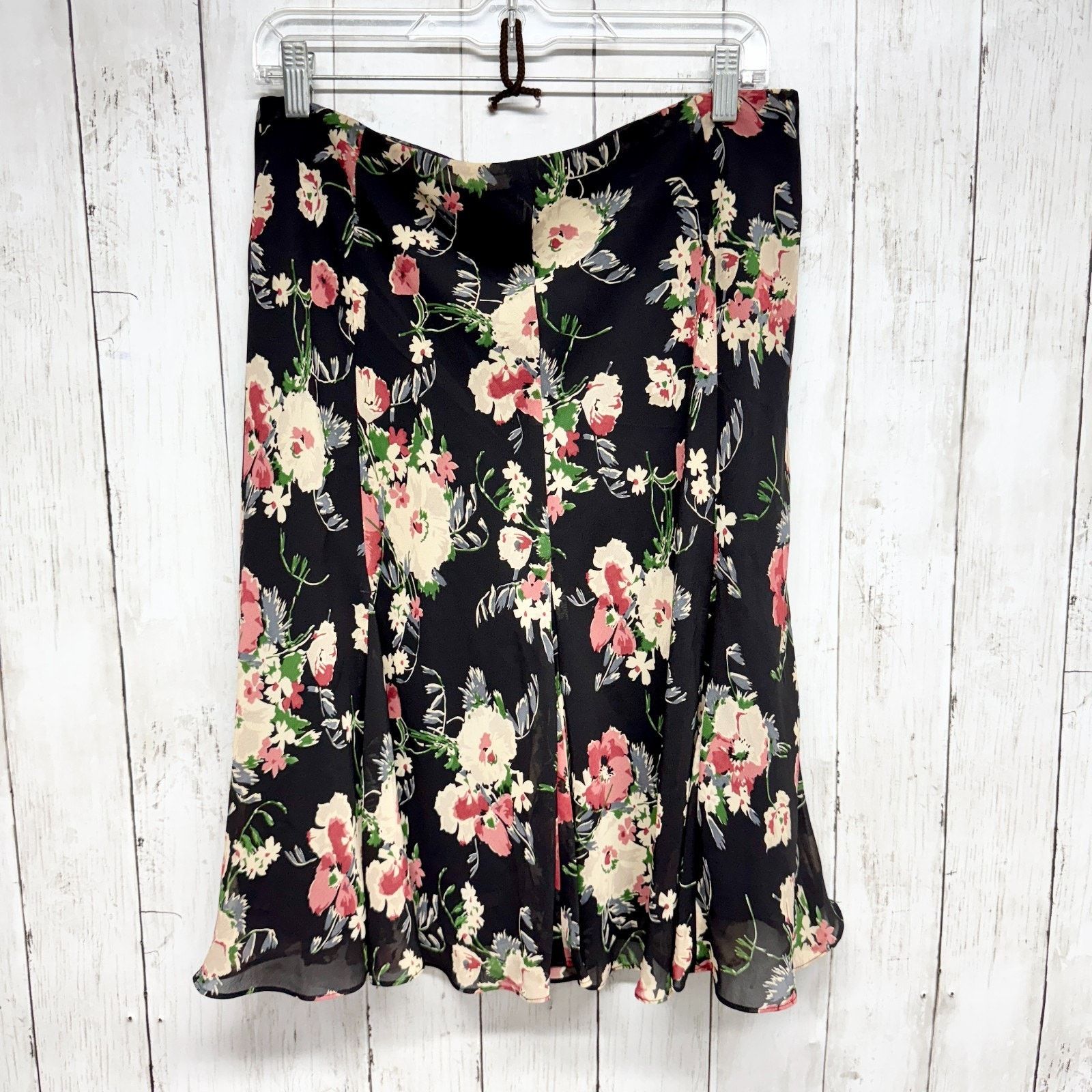 Chaps Chaps Skirt Size Medium Black Multicolor Floral Tube Top Size M / US 6-8 / IT 42-44 - 6 Thumbnail