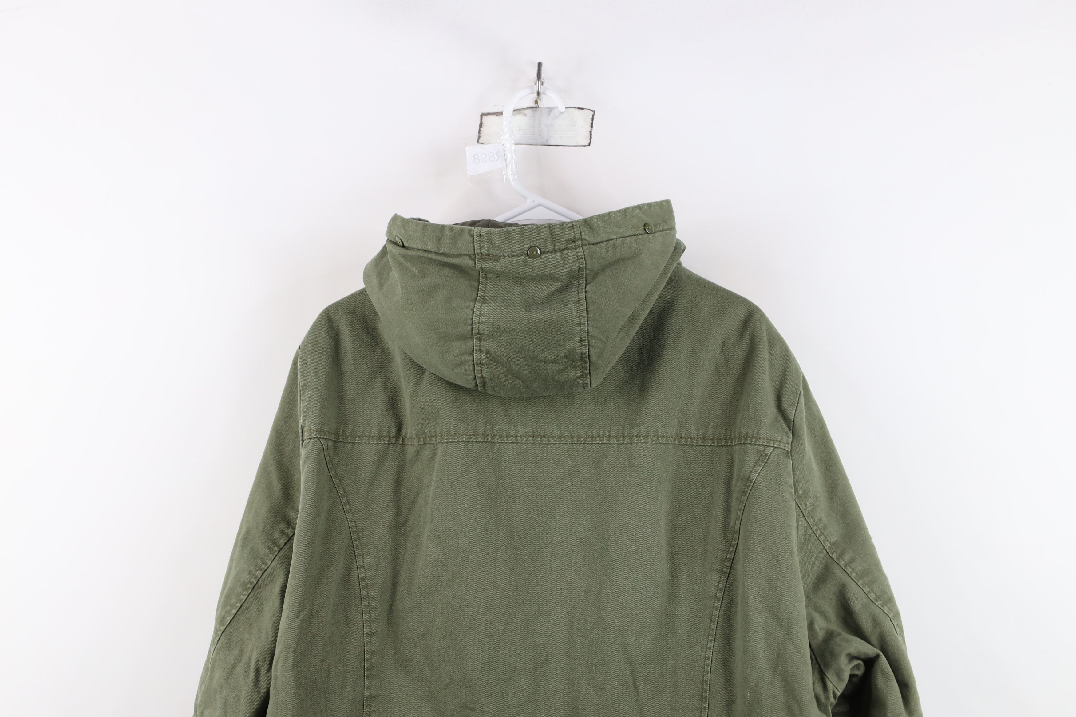 Vintage Vintage 90s Streetwear Style Quilted Hooded Field Jacket Size 3XL / US 20-22 - 13 Thumbnail