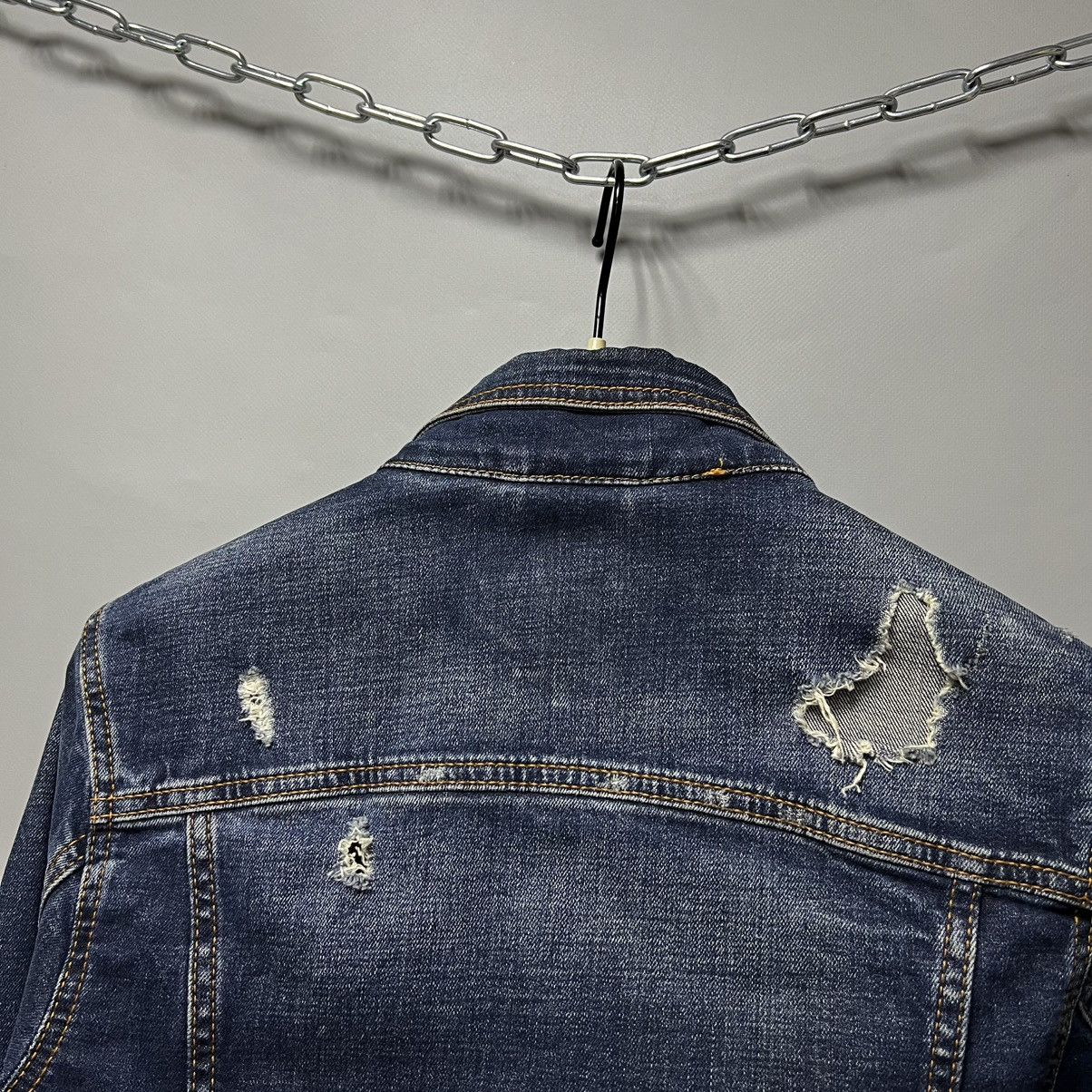 Dsquared2 Dsquared2 Women's Distressed Denim Jacket Size S Size S / US 4 / IT 40 - 14 Thumbnail