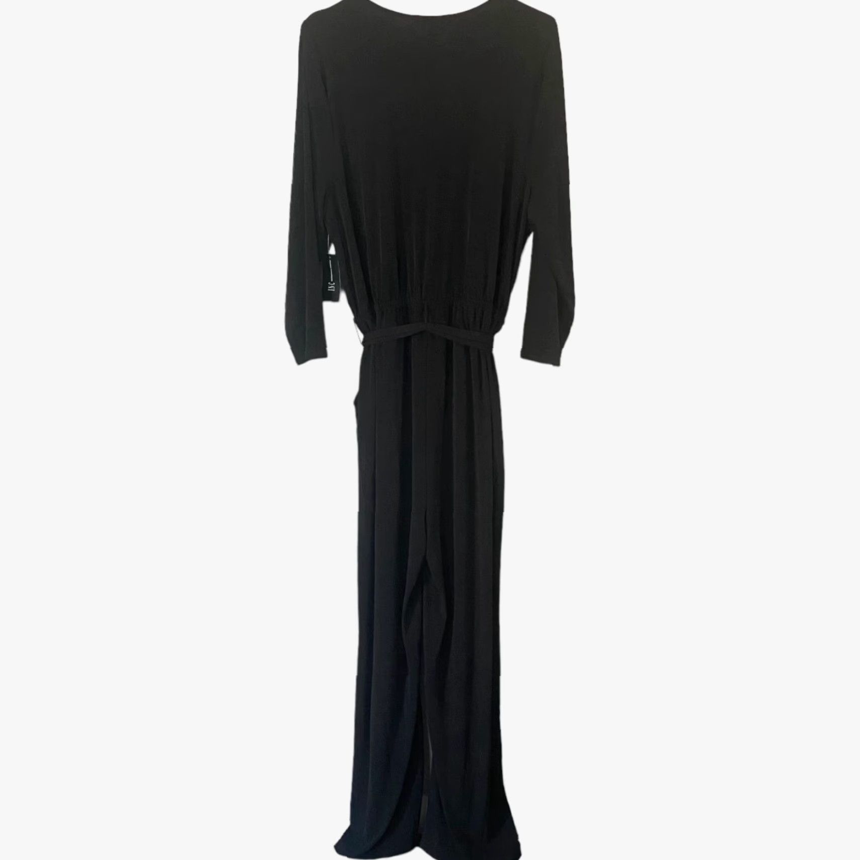 Vintage INC International Concepts Tie-Waist V-Neck Jumpsuit Black Womens XL New Stretch Size 40" / US 18 - 3 Thumbnail