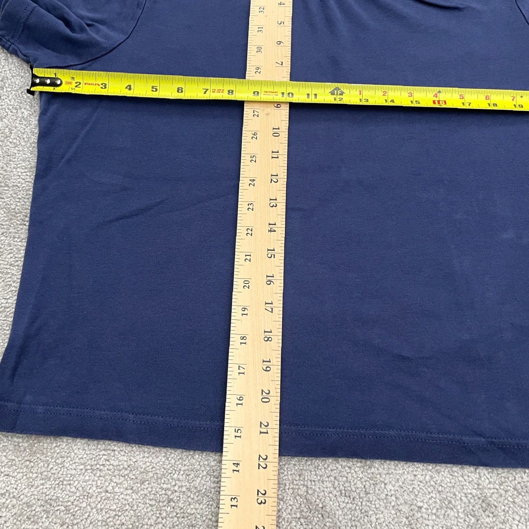 Blair Blair Basic Shirt Women Large Navy Blue Crew Neck Short Sleeve Cotton Casual Tee Size L / US 10 / IT 46 - 7 Thumbnail