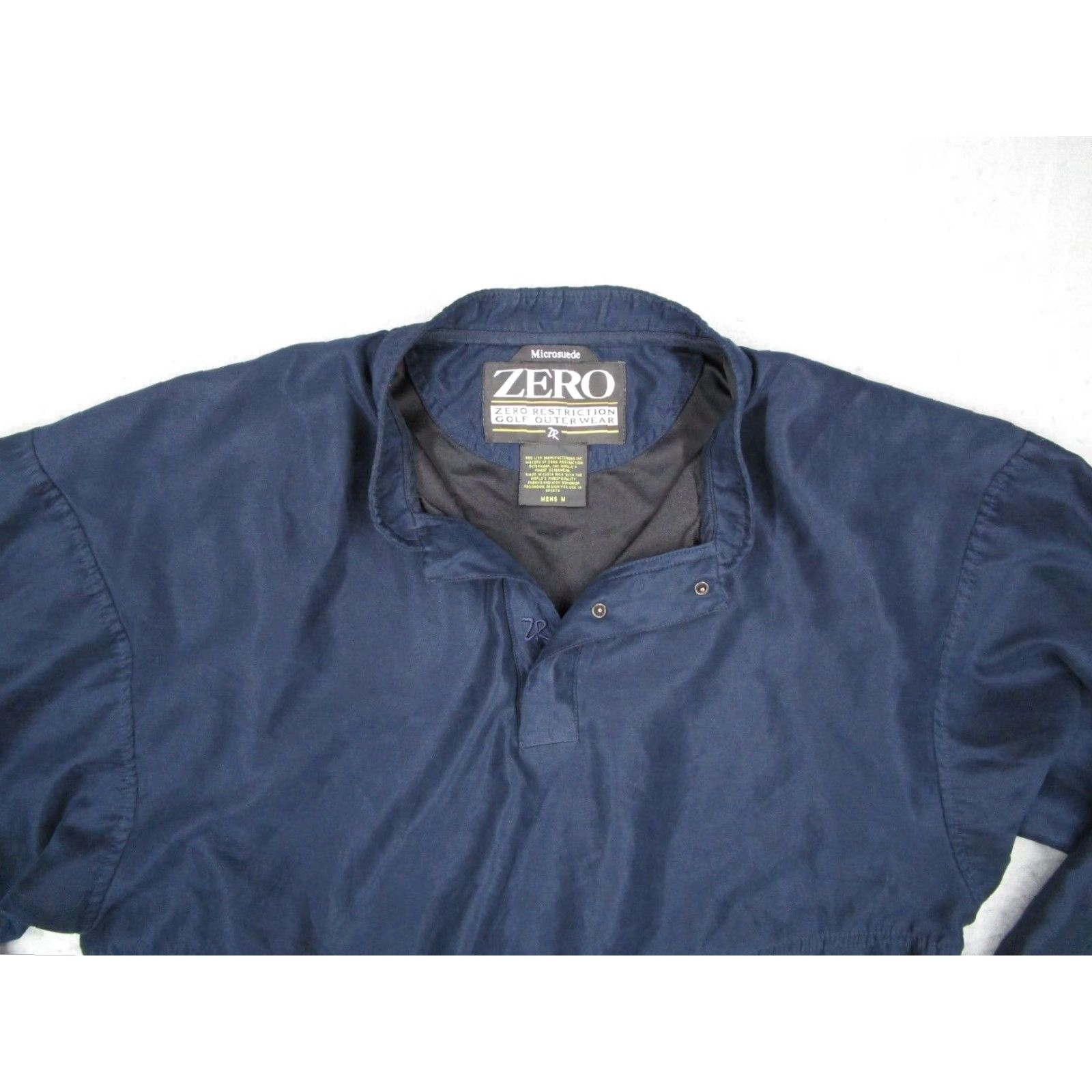 Vintage Zero Restriction Jacket Mens Medium Blue Microsuede 1/4 Snap Pullover Golf Size US M / EU 48-50 / 2 - 2 Thumbnail