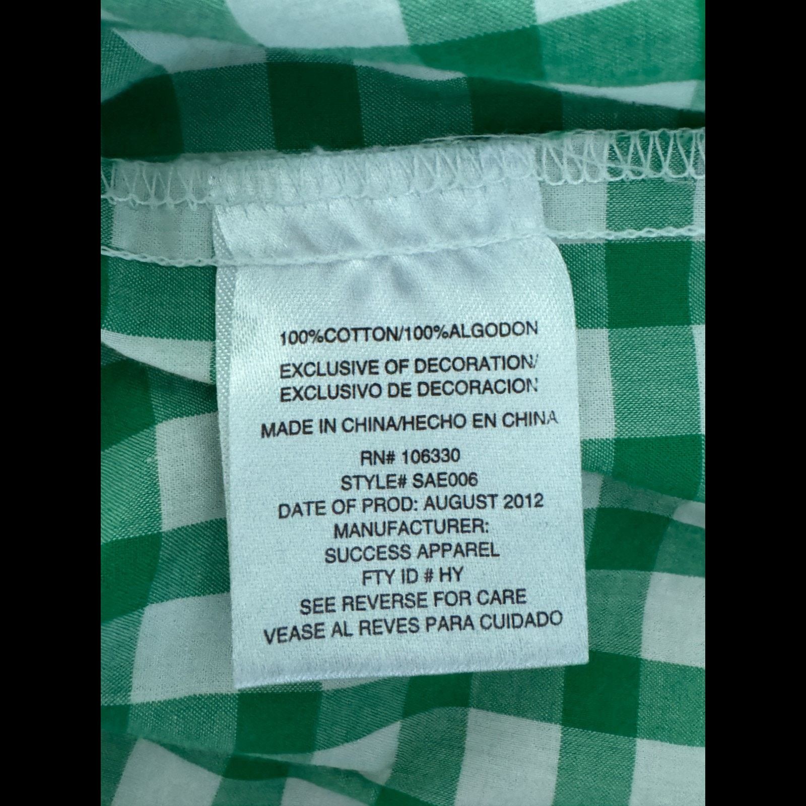Eddie Bauer Eddie Bauer Kids XL Green White Gingham Long Sleeve Shirt Size US XL / EU 56 / 4 - 13 Thumbnail