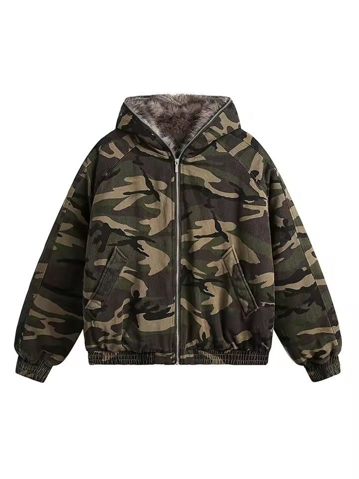 Japanese Brand Fleece Camouflage Zipper Hooded Size US M / EU 48-50 / 2 - 1 Thumbnail