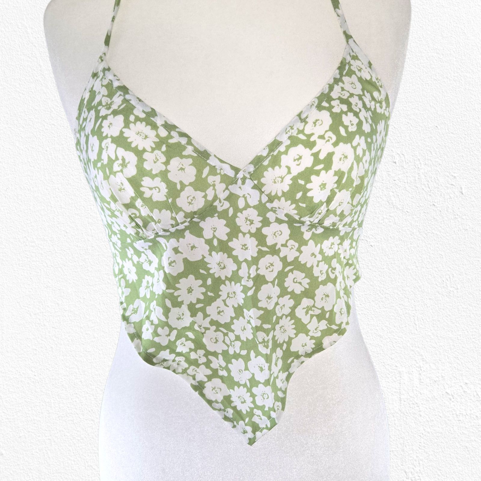 Other Floral Green Handkerchief Hem Tie Back Tank Top Size Medium Size M / US 6-8 / IT 42-44 - 7 Thumbnail