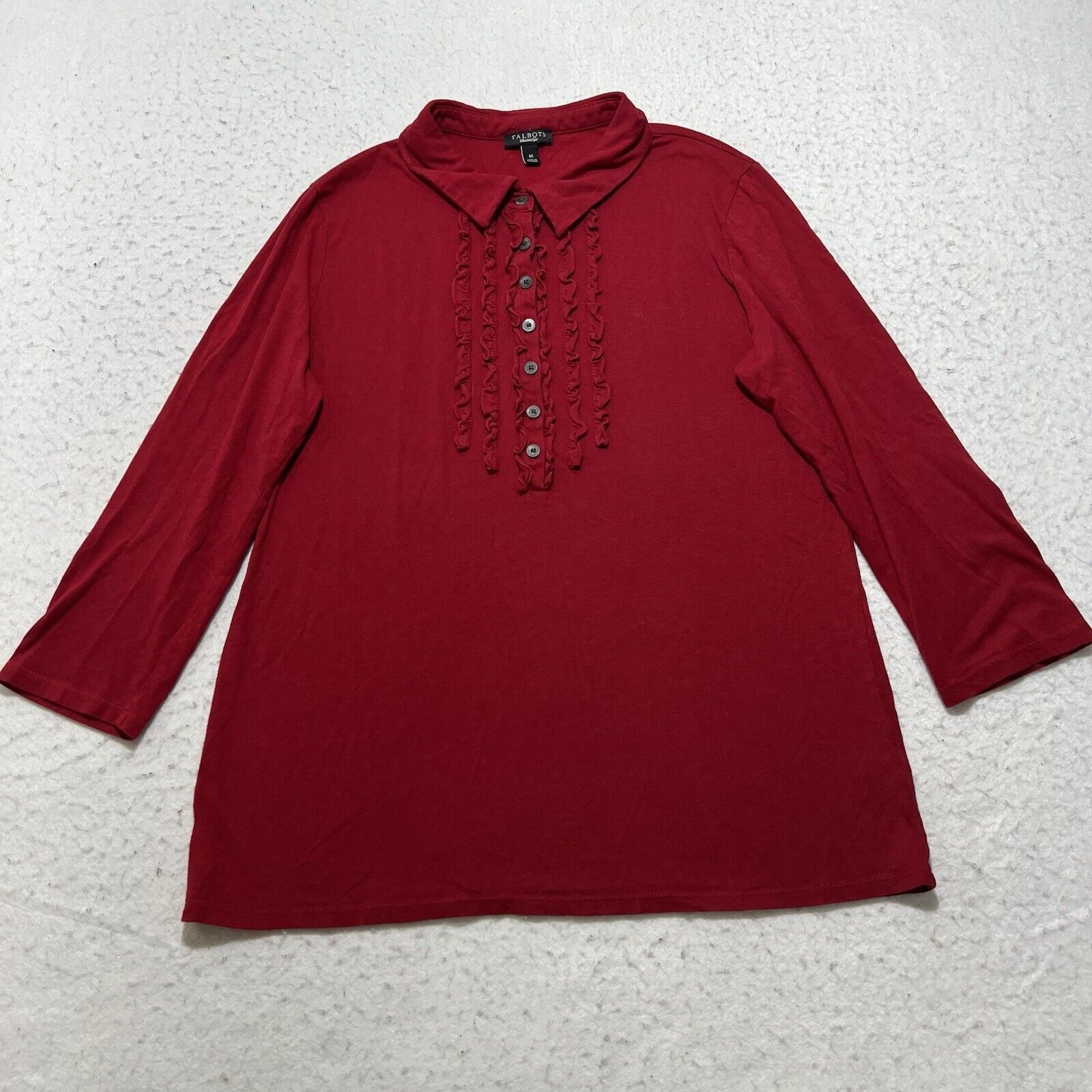 Other Talbots Medium Collared Top Lettuce Trim Button Up Shirt Size M / US 6-8 / IT 42-44 - 1 Thumbnail