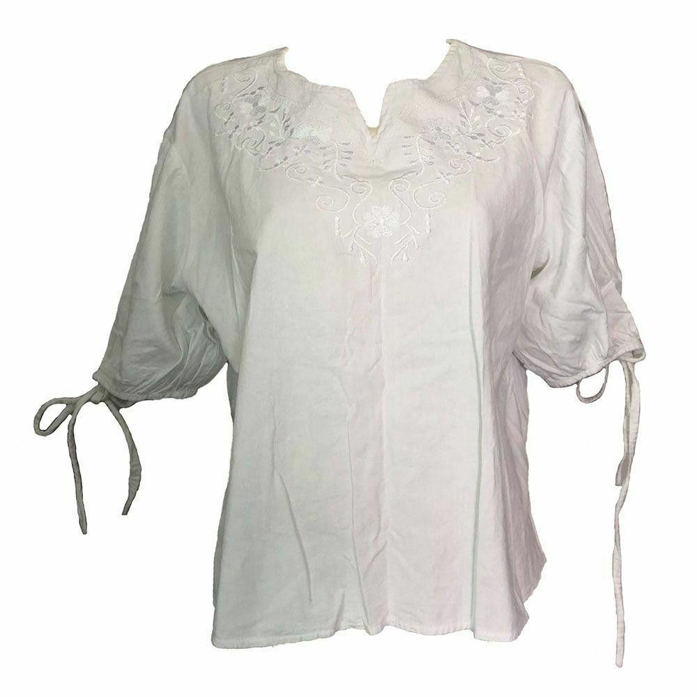 Designer Pre-Owned White Embroidered Blouse M Size M / US 6-8 / IT 42-44 - 1 Thumbnail