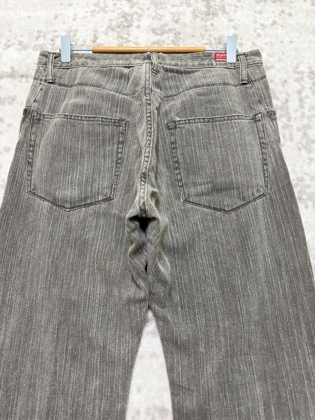 Kapital Vintage Blue Way Modern Hickory Stripe Straight Cut Denim Size US 30 / EU 46 - 9 Thumbnail