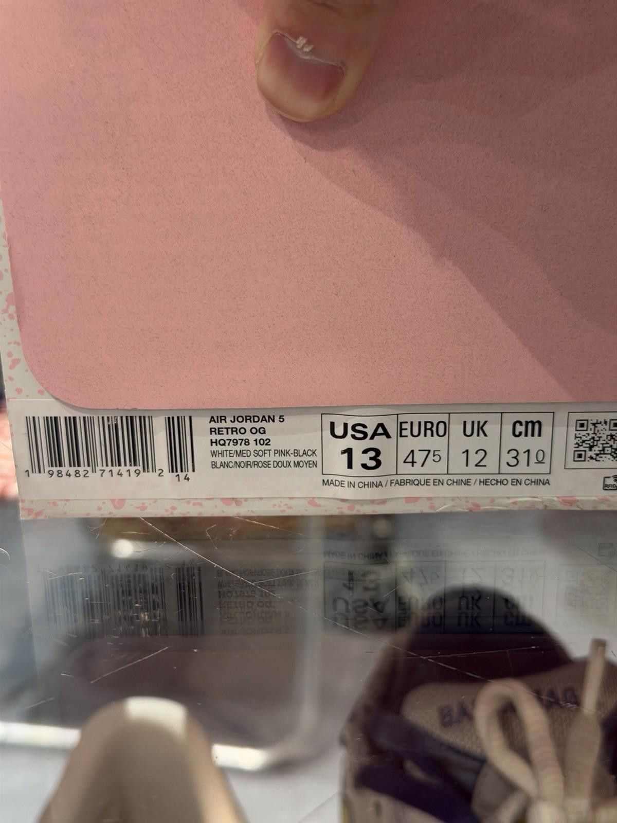 Jordan Brand Air Jordan 5 Retro ‘Medium Soft Pink’ HQ7978-102 Men’s 13 Size US 13 / EU 46 - 10 Thumbnail