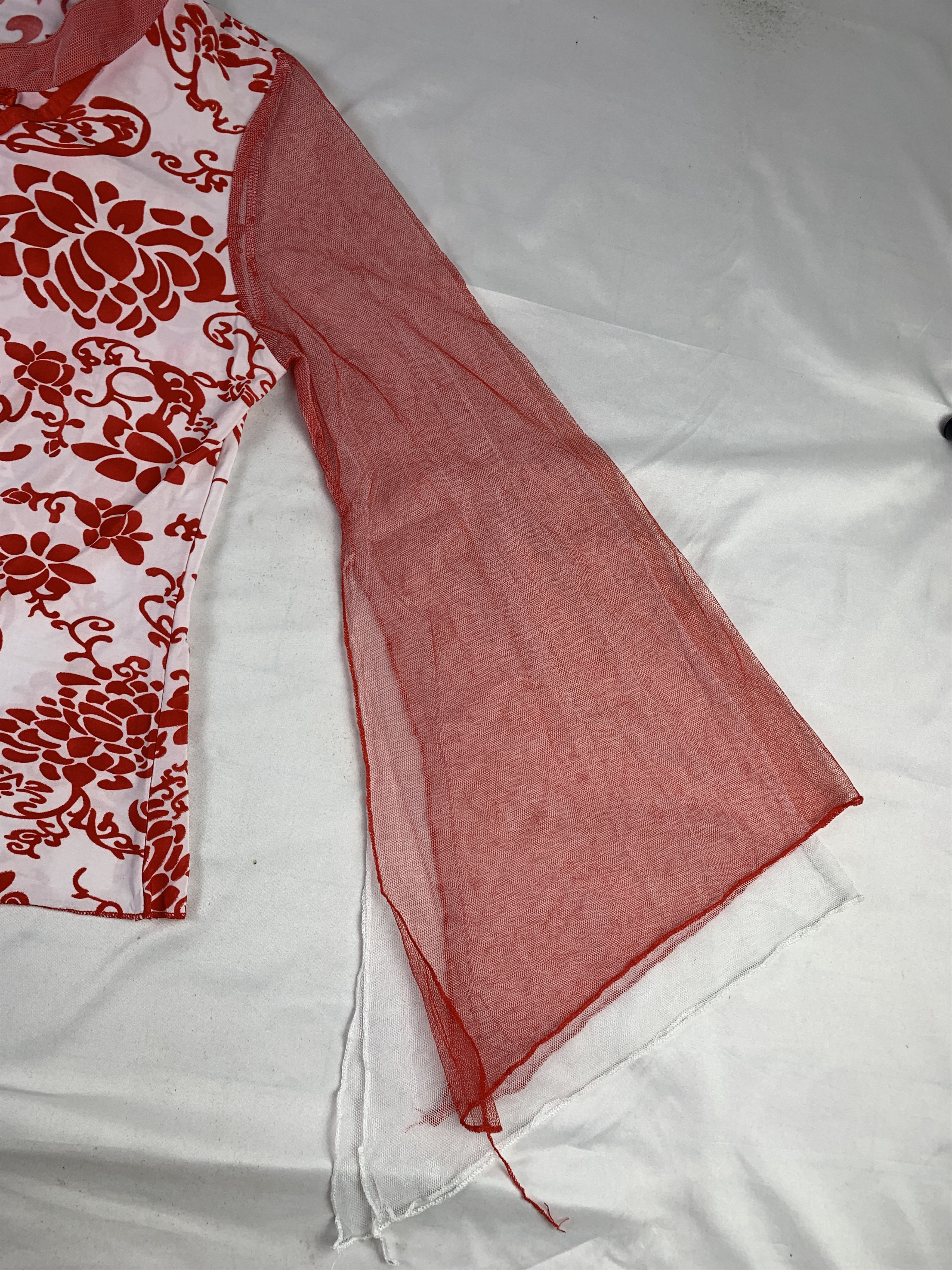 Japanese Brand Flower Cheongsam Flare Sleeves Top (M) Size M / US 6-8 / IT 42-44 - 4 Thumbnail