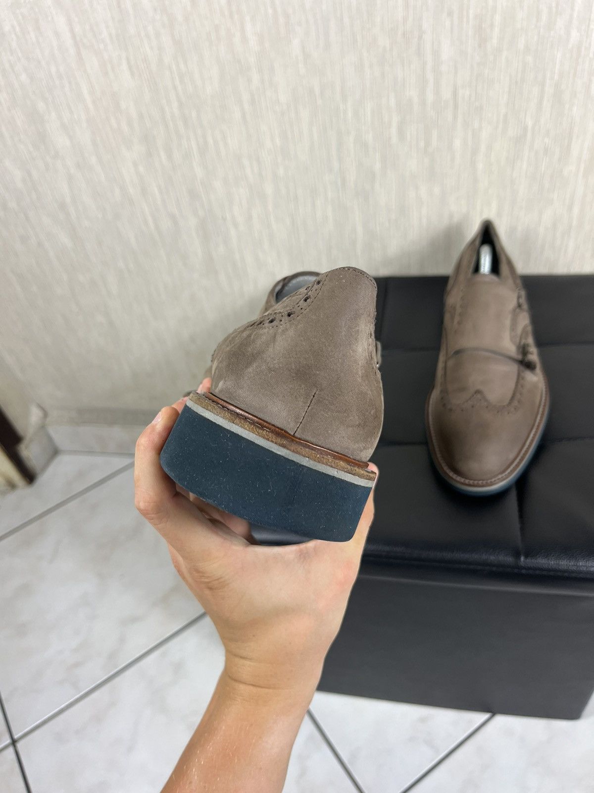 Canali × Designer Canali Italy monk strap leather shoes classic suede loafers Size US 12 / EU 45 - 11 Thumbnail