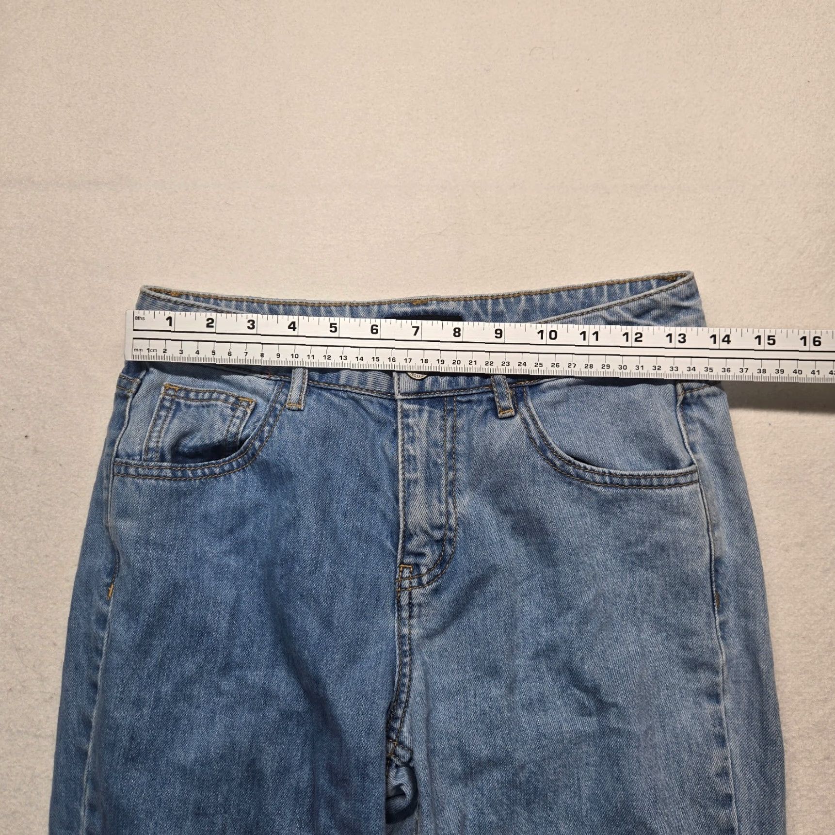 Vintage ONLY JEANS Denim Light Wash Patch Blue Jeans 26 Women's Regular Fit 5-Pocket Style Wide-Leg Adult Blue Jeans Mens? No gender? End with Womens. Size 26" / US 2 / IT 38 - 4 Thumbnail