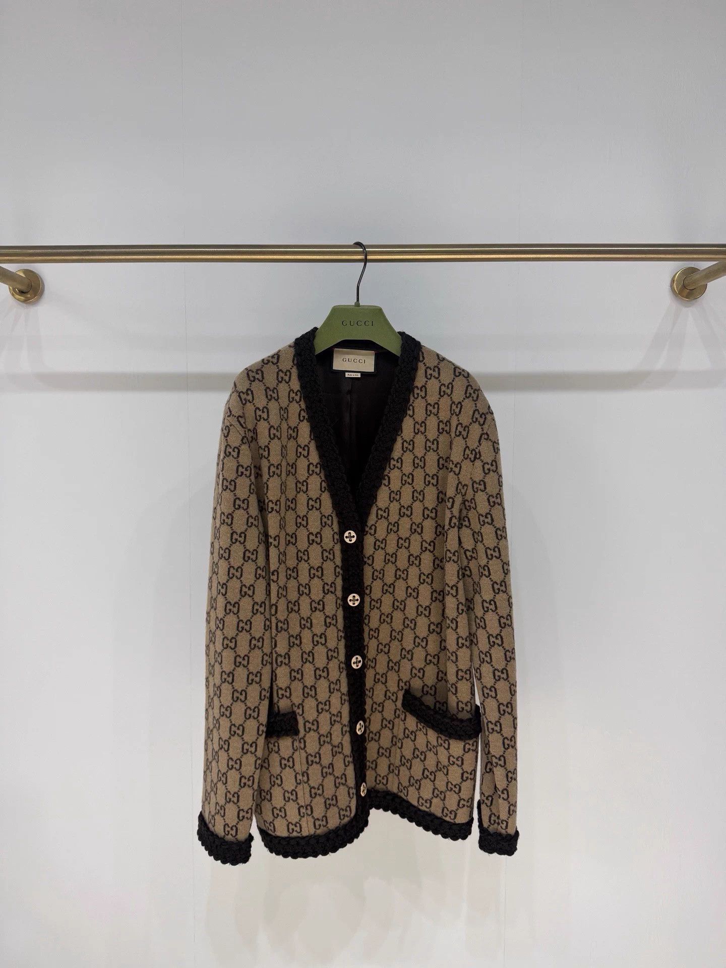 Gucci Gucci Classic Khaki GG Logo Jacket S Size S / US 4 / IT 40 - 1 Thumbnail