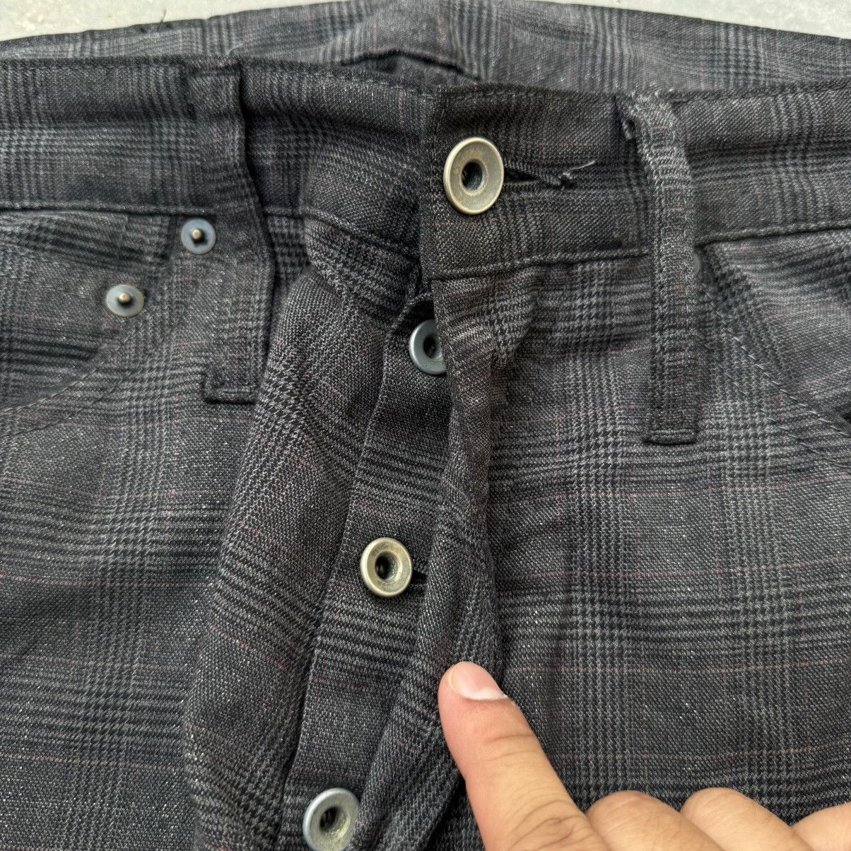 Le Grande Bleu (L.G.B.) Very Rare LGB Plaid Glittery Flare Pants Size 32" / US 10 / IT 46 - 3 Thumbnail