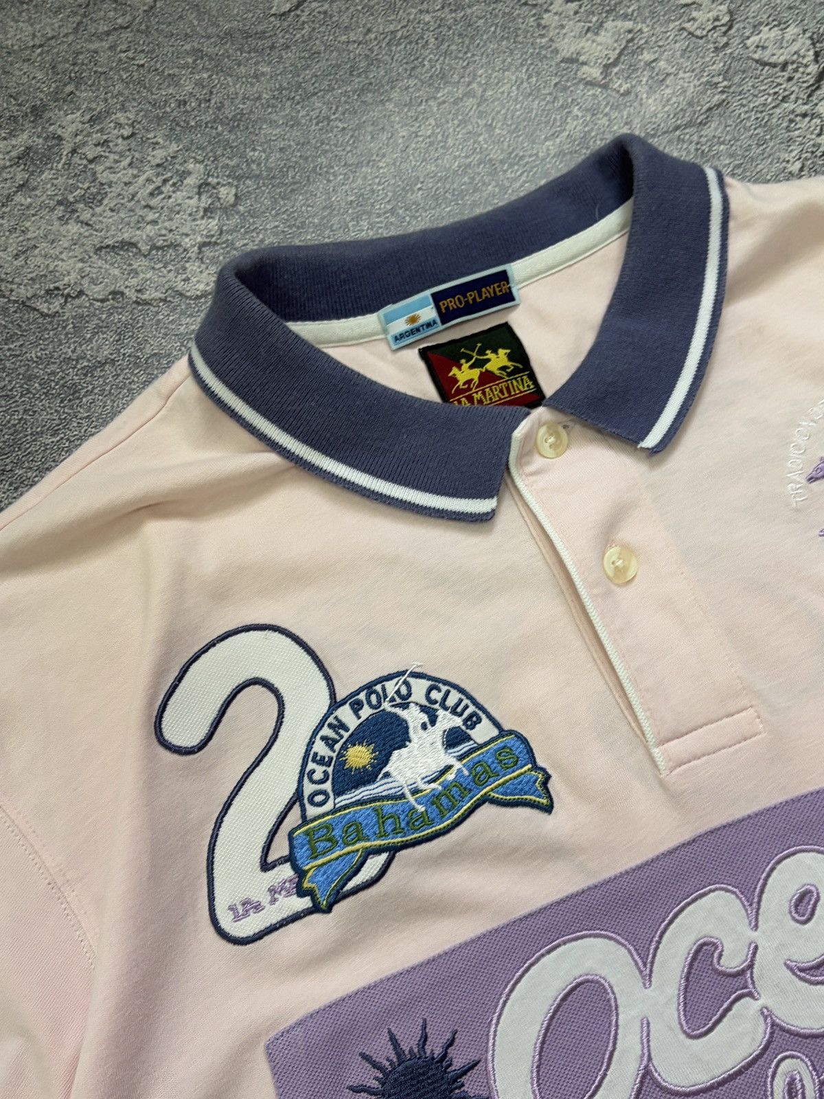 La Martina La Martina Argentina Ocean Polo Club Pink Patch Logo XXL Size US XXL / EU 58 / 5 - 7 Thumbnail