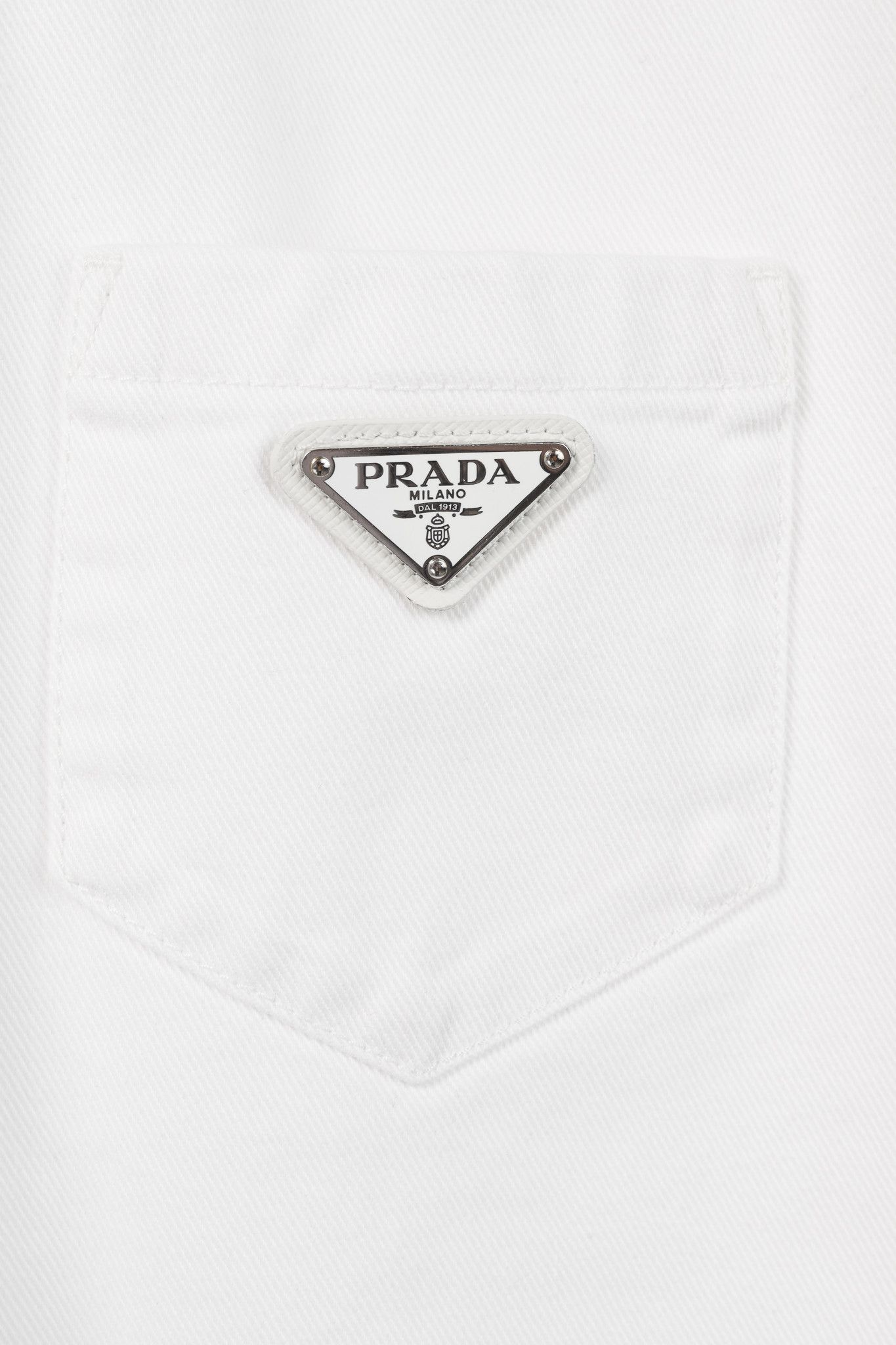 Prada Prada White Distressed Organic Denim Playsuit Size 27" / US 4 / IT 40 - 6 Thumbnail