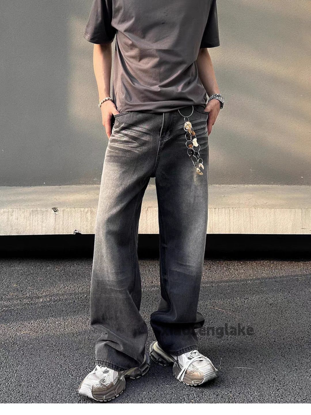 Jean × Vintage utility washed faded cleanfit yuppie baggy jeans Size US 34 / EU 50 - 4 Thumbnail