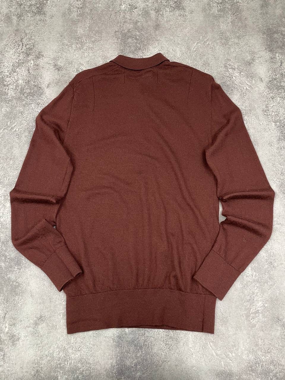 Allsaints AllSaints Men Merino Wool Polo Sweater Long Sleeve Brown Size US S / EU 44-46 / 1 - 9 Thumbnail