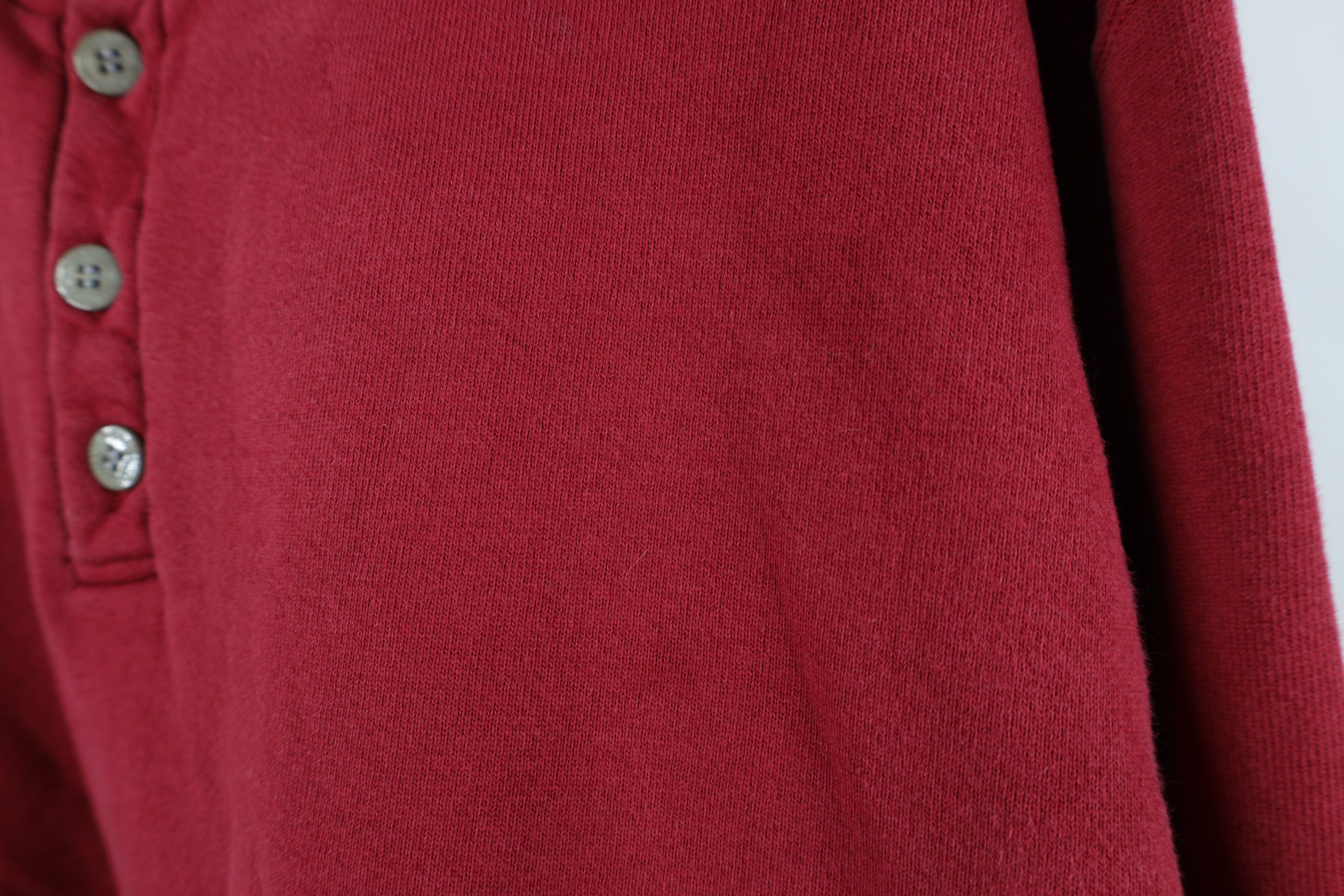Russell Athletic Vintage 90s Russell Athletic Blank Henley Sweatshirt Red USA Size US L / EU 52-54 / 3 - 5 Thumbnail