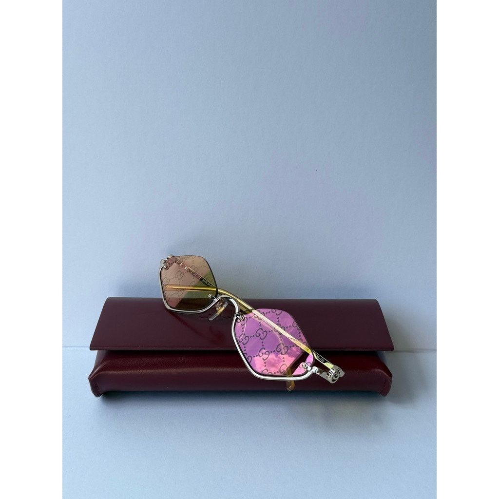 Gucci NEW Gucci GG1604S Gold Cat Eye Logo Mirror Sunglasses $720 Size ONE SIZE - 4 Thumbnail