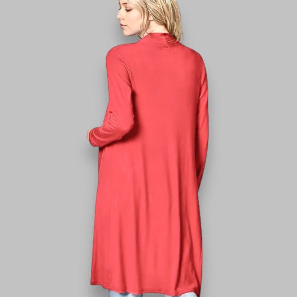 Neiman Marcus Neiman Marcus Soft Red Cotton Cardigan | Size L Size L / US 10 / IT 46 - 4 Thumbnail